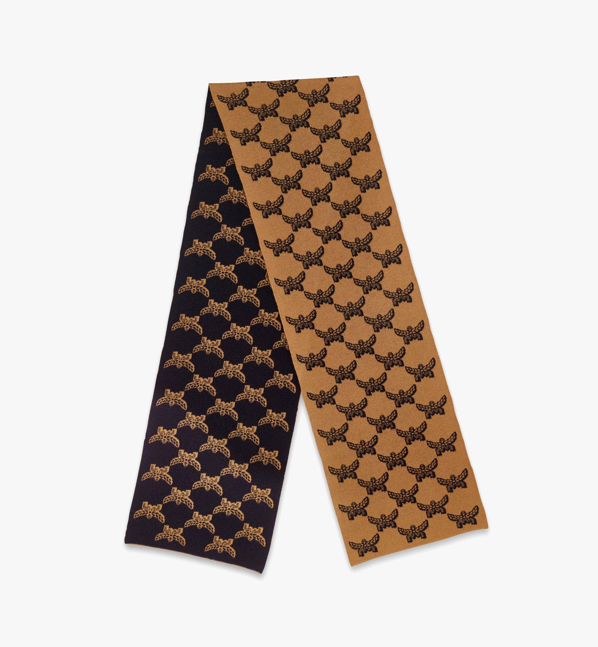 MCM Reversible Lauretos Jacquard Wool Stole Cognac MEFFSMM06CO001 Alternate View 1