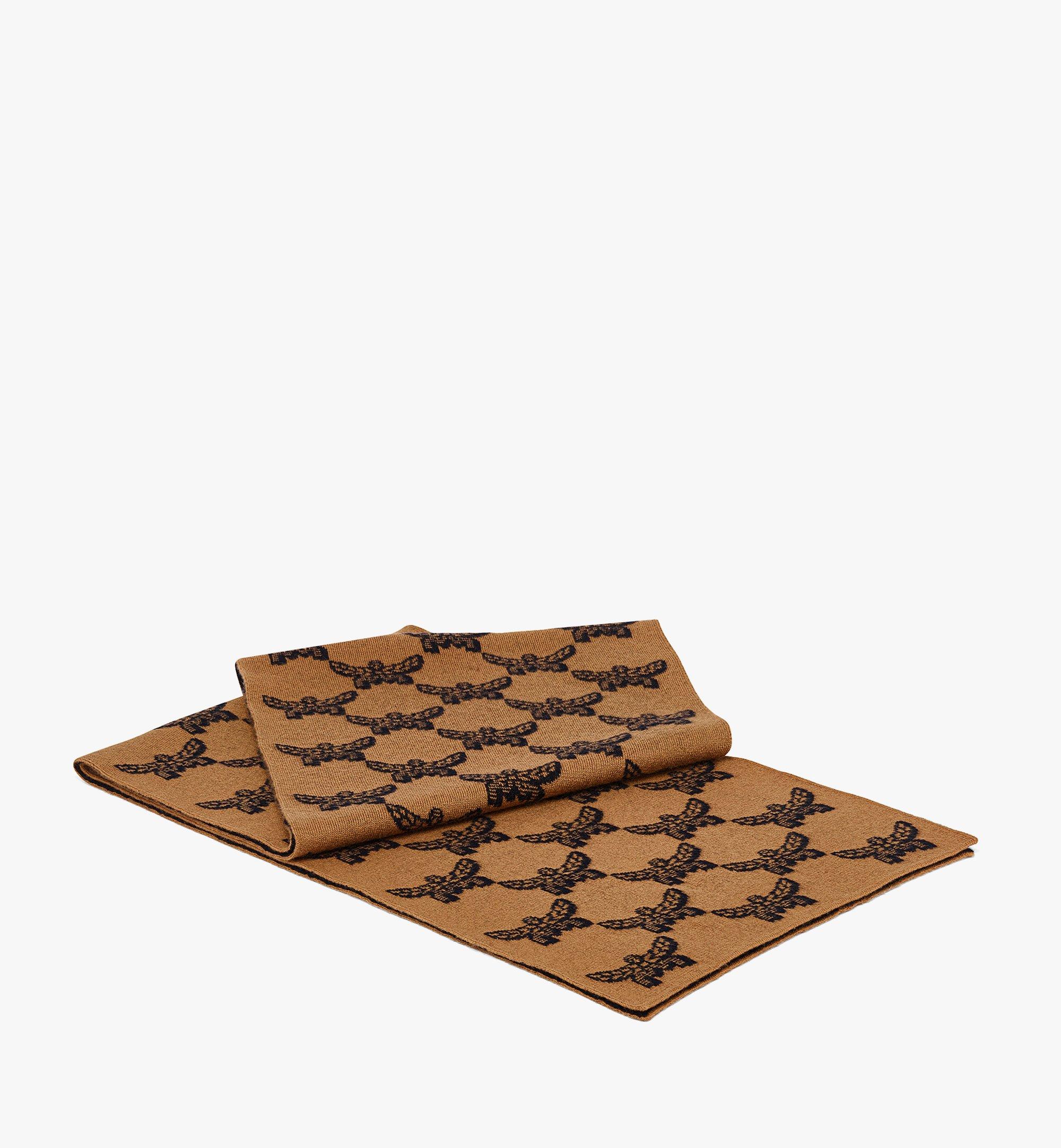 MCM Reversible Lauretos Jacquard Wool Stole Cognac MEFFSMM06CO001 Alternate View 1