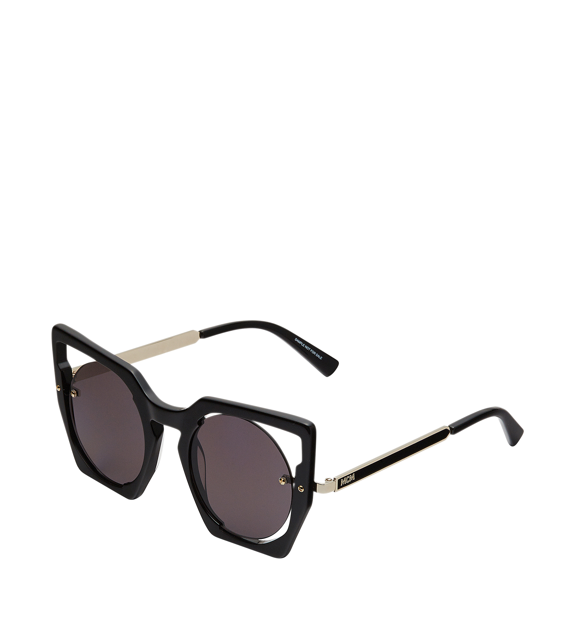 MCM Round Cut Out Sunglasses Black MEG7A2I04BK001 Alternate View 1