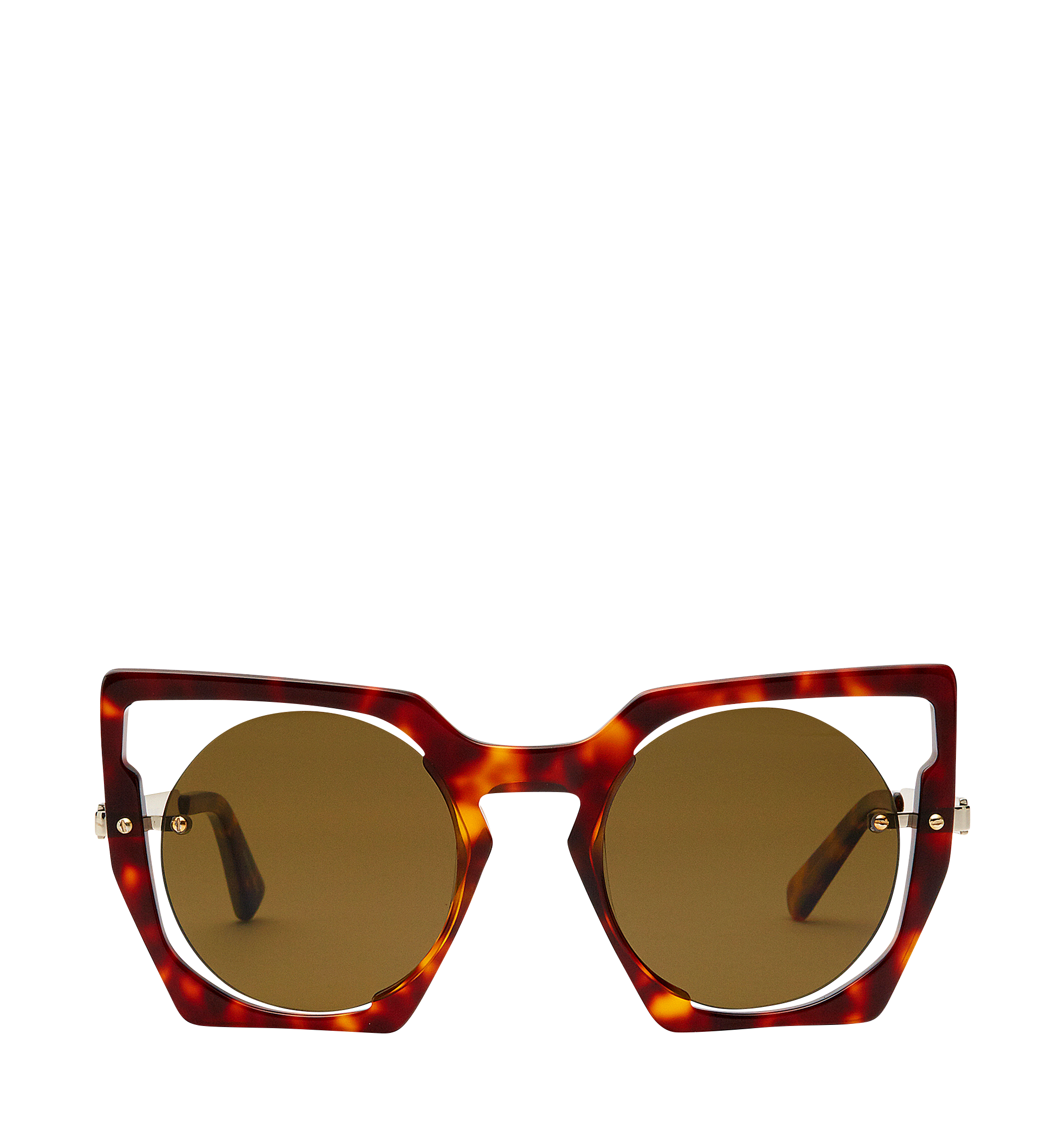 MCM Round Cut Out Sunglasses Brown MEG7A2I04NH001 Alternate View 1