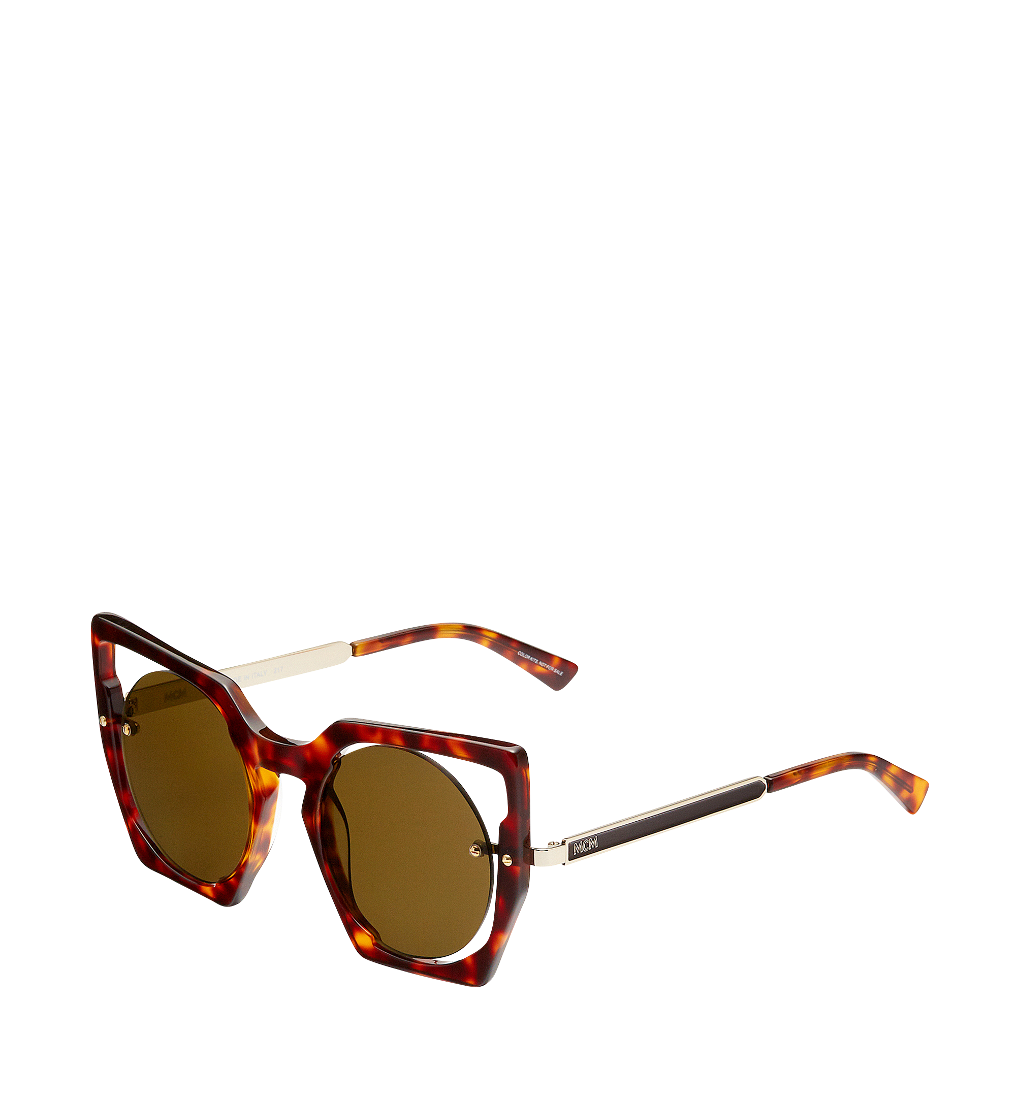MCM Round Cut Out Sunglasses Brown MEG7A2I04NH001 Alternate View 1