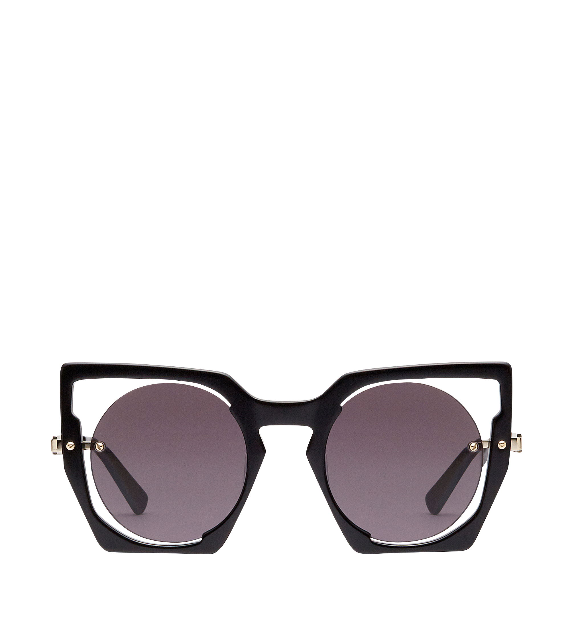MCM Round Cut Out Sunglasses Black MEG7A2I11BK001 Alternate View 1