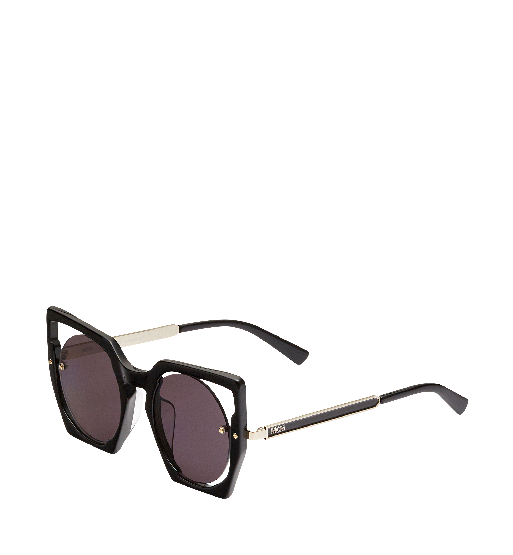 MCM Round Cut Out Sunglasses Black MEG7A2I11BK001 Alternate View 1