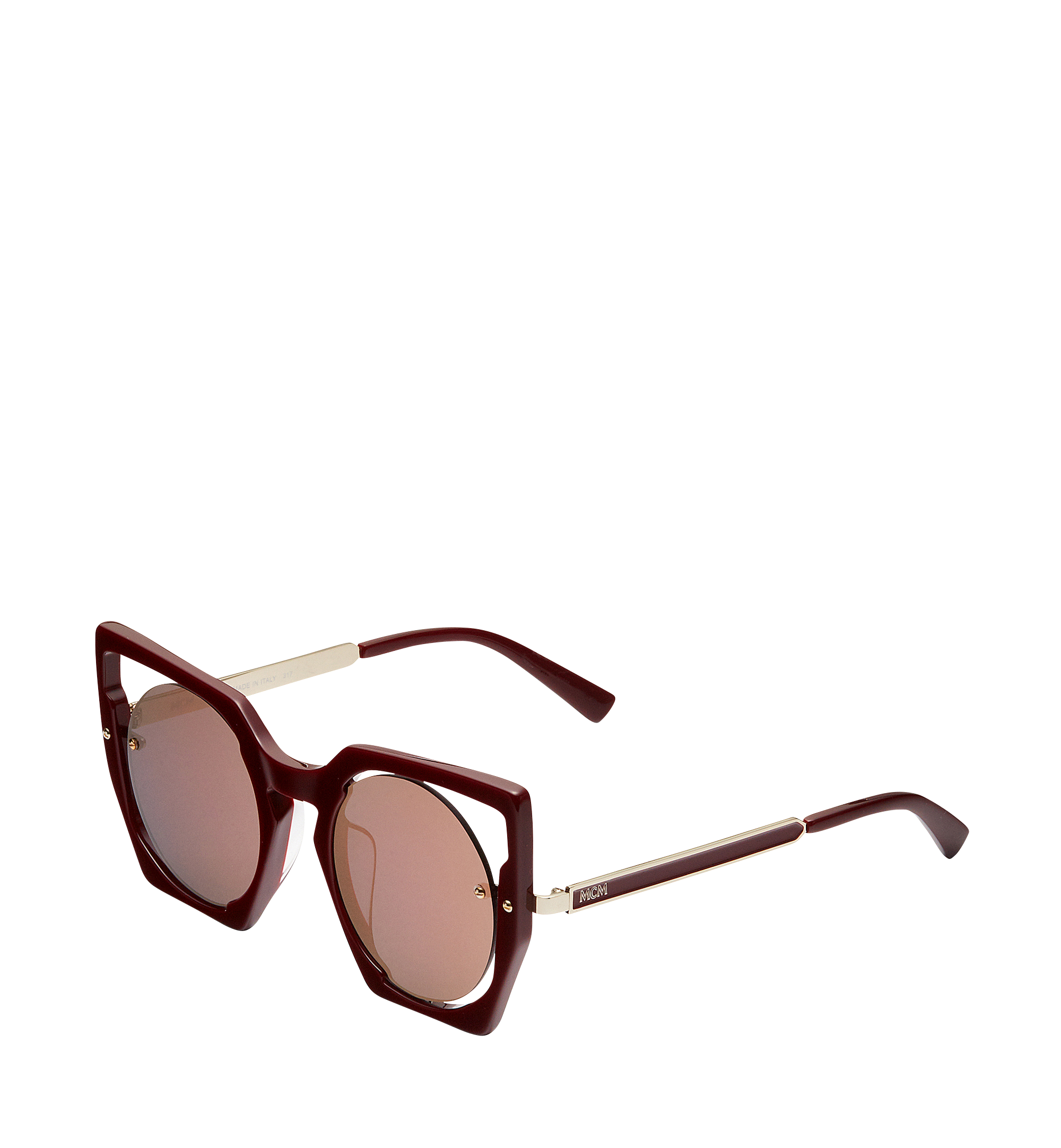 MCM Round Cut Out Sunglasses RED MEG7A2I11UX001 Alternate View 1