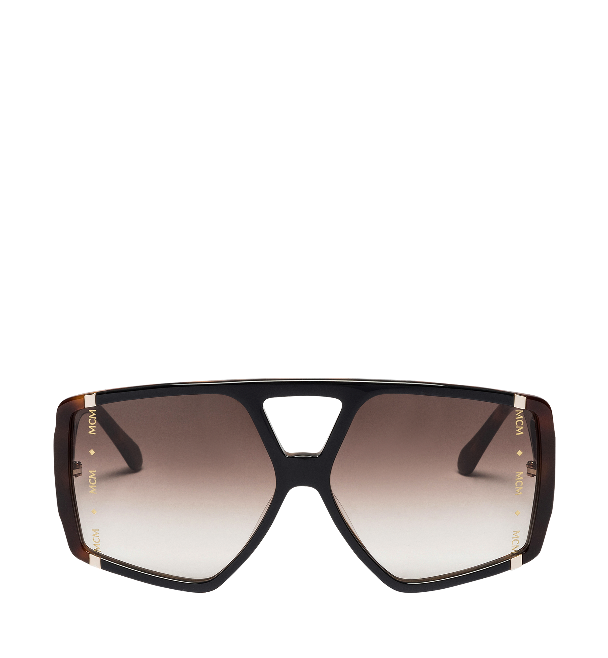 MCM Square Logo Plaque Sunglasses Brown MEG8A2I01NH001 Alternate View 1