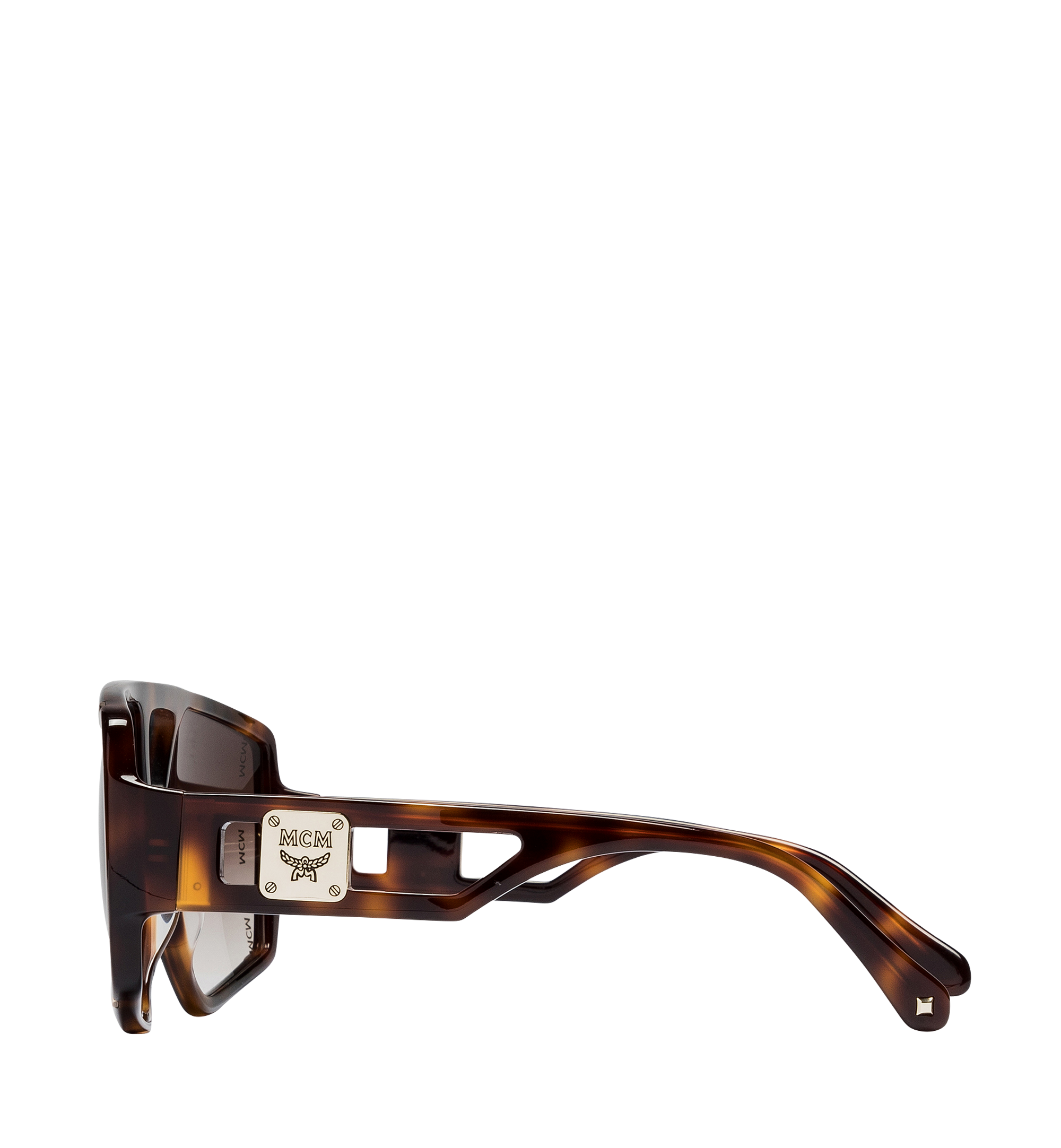 MCM Square Logo Plaque Sunglasses Brown MEG8A2I01NH001 Alternate View 2