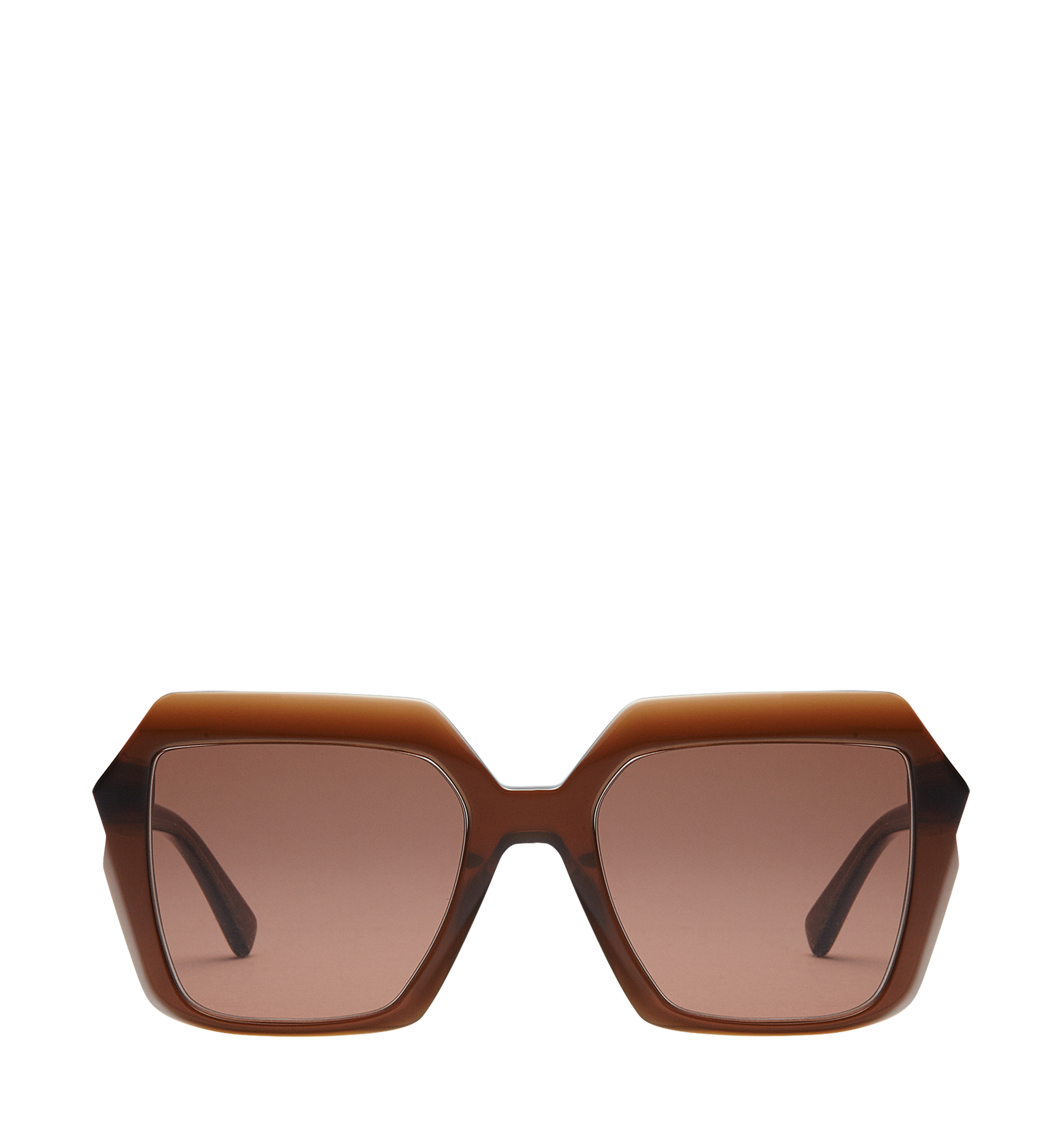 MCM Square Half Diamond Sunglasses Brown MEG8S2I01NR001 Alternate View 1