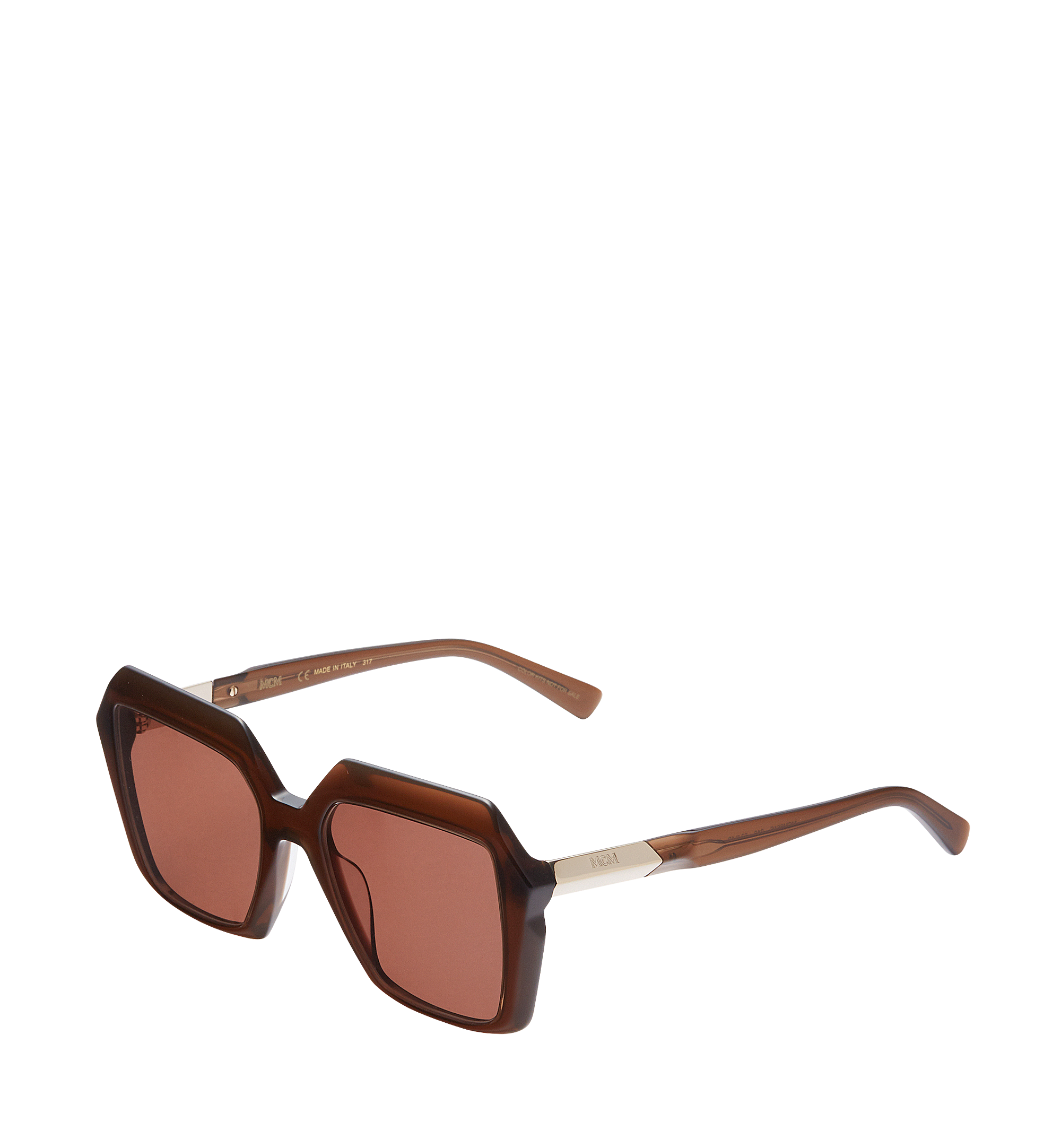 MCM Square Half Diamond Sunglasses Brown MEG8S2I01NR001 Alternate View 1