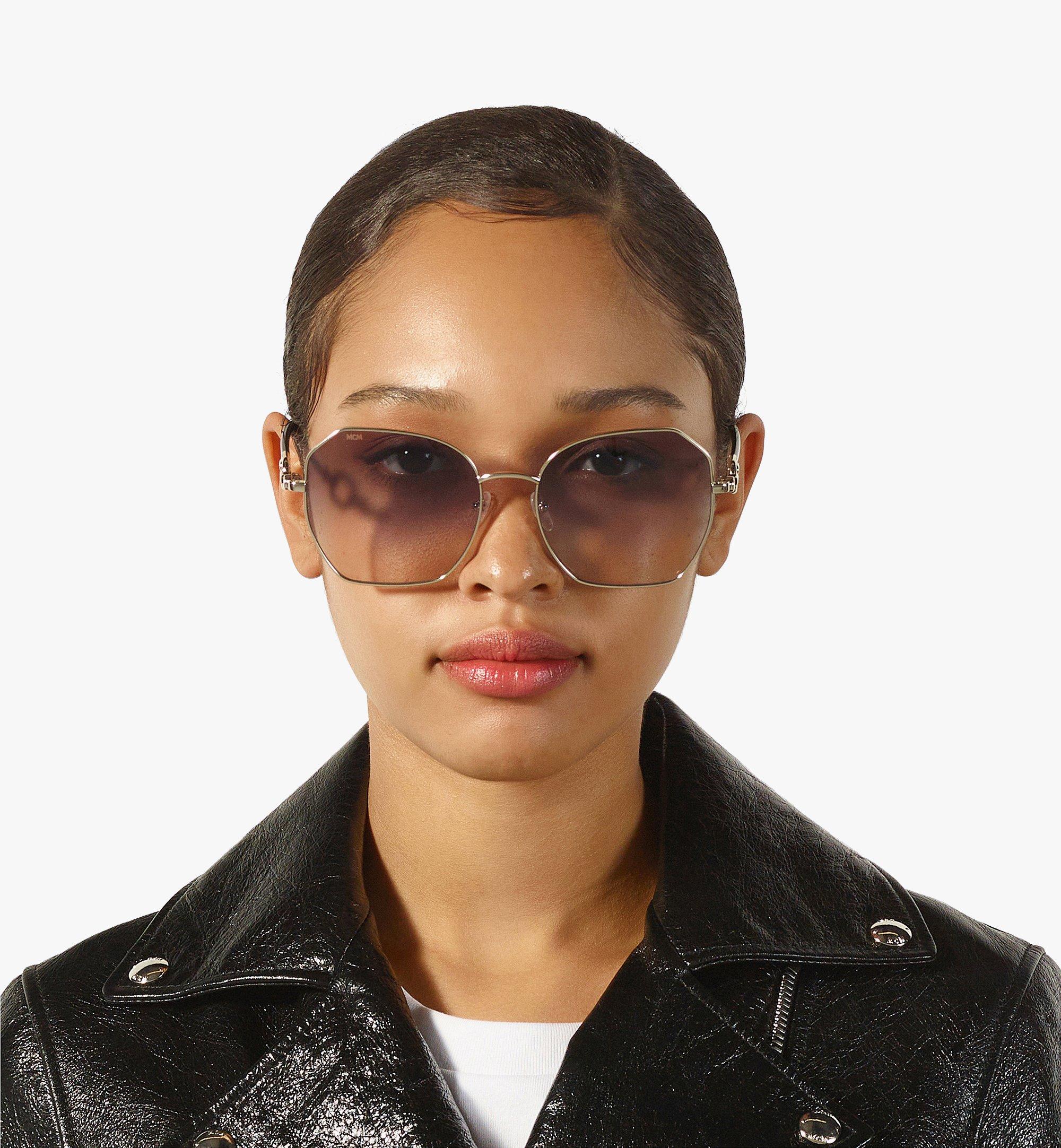 MCM MCM166S Modified Rectangular Chain Sunglasses  MEGCAMM02BK001 Alternate View 2