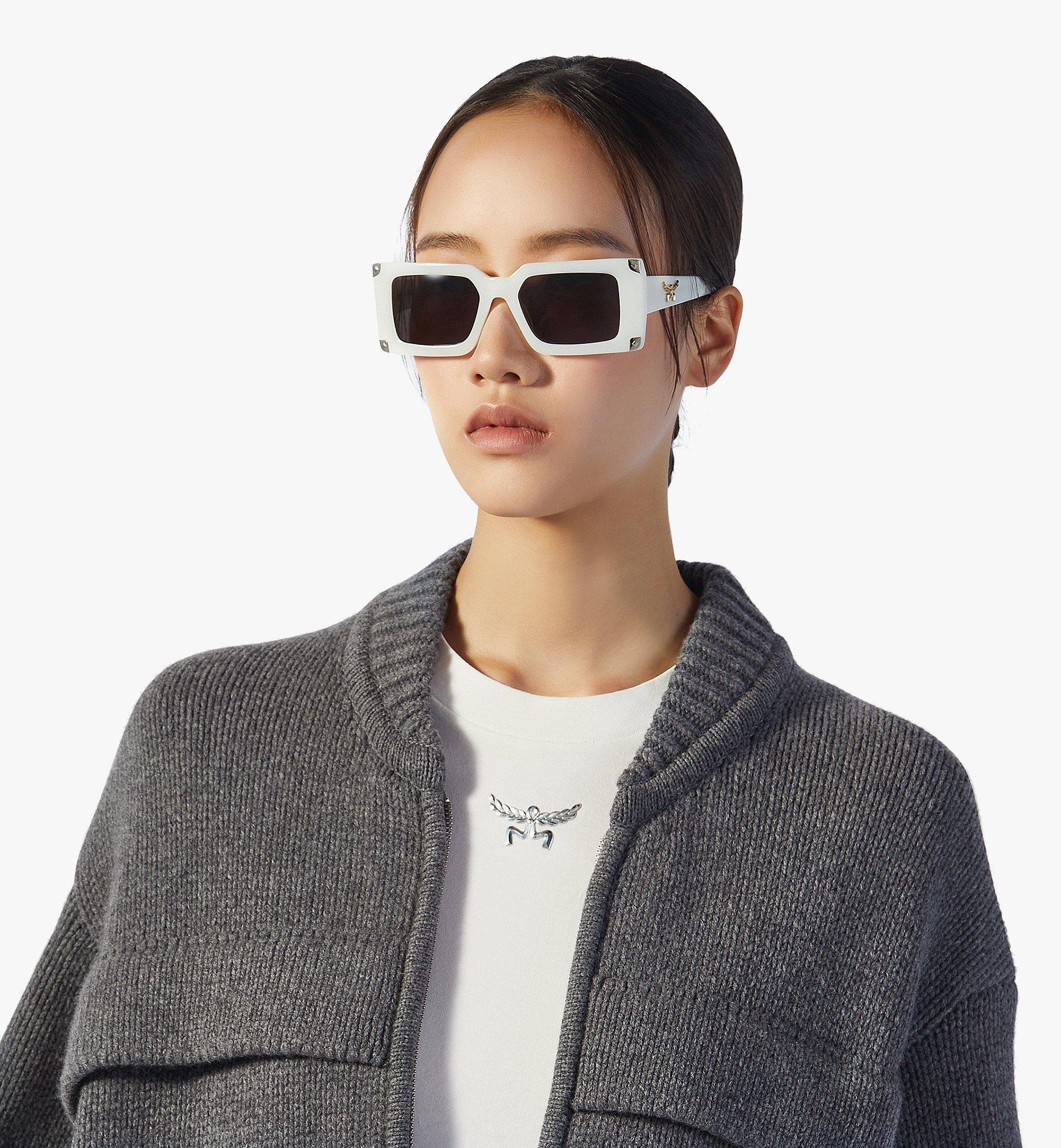 MCM Rectangular Sunglasses White MEGEAMM04W0001 Alternate View 3