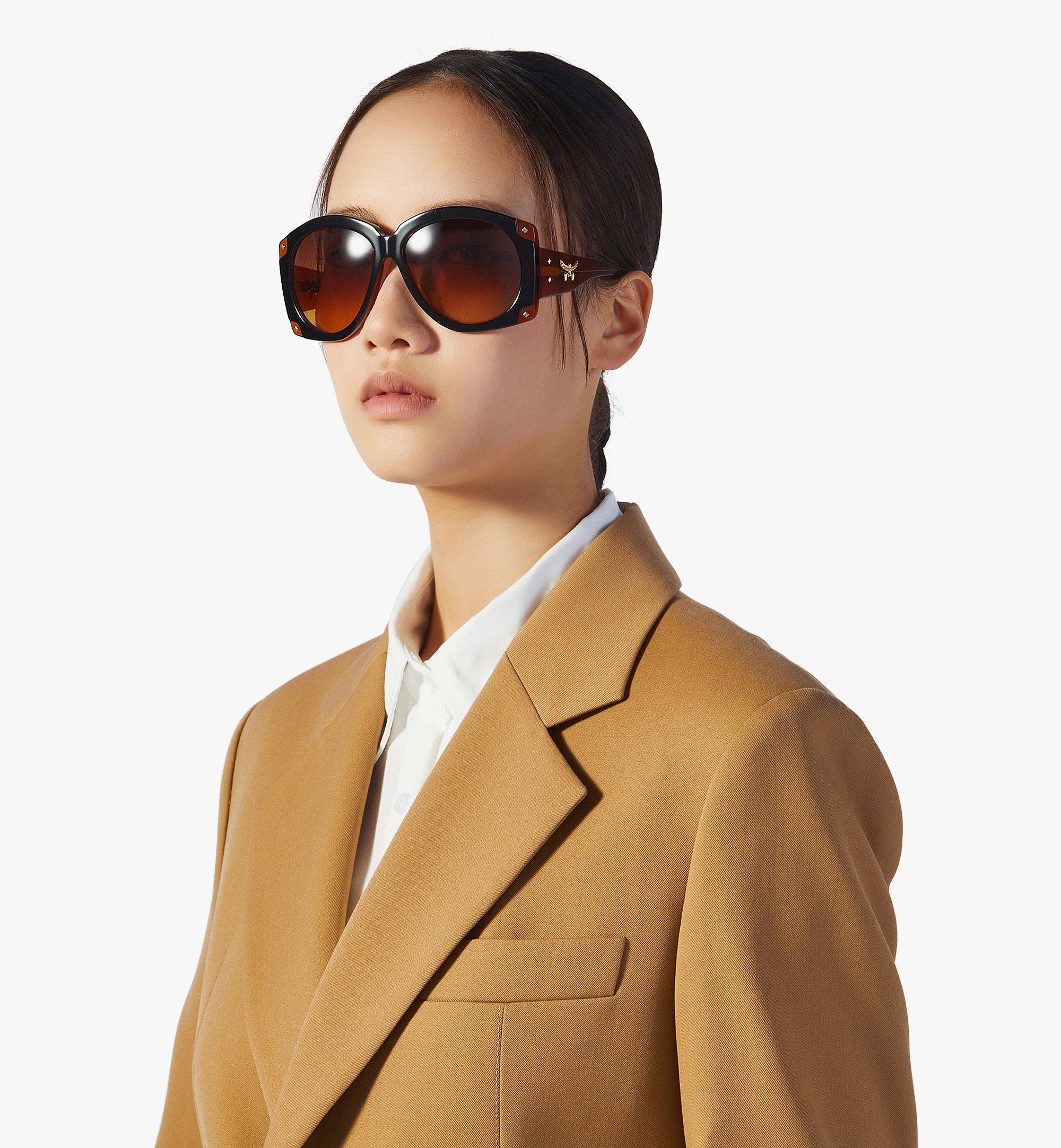 MCM Oversized Round Sunglasses Cognac MEGEAMM11B7001 Alternate View 2