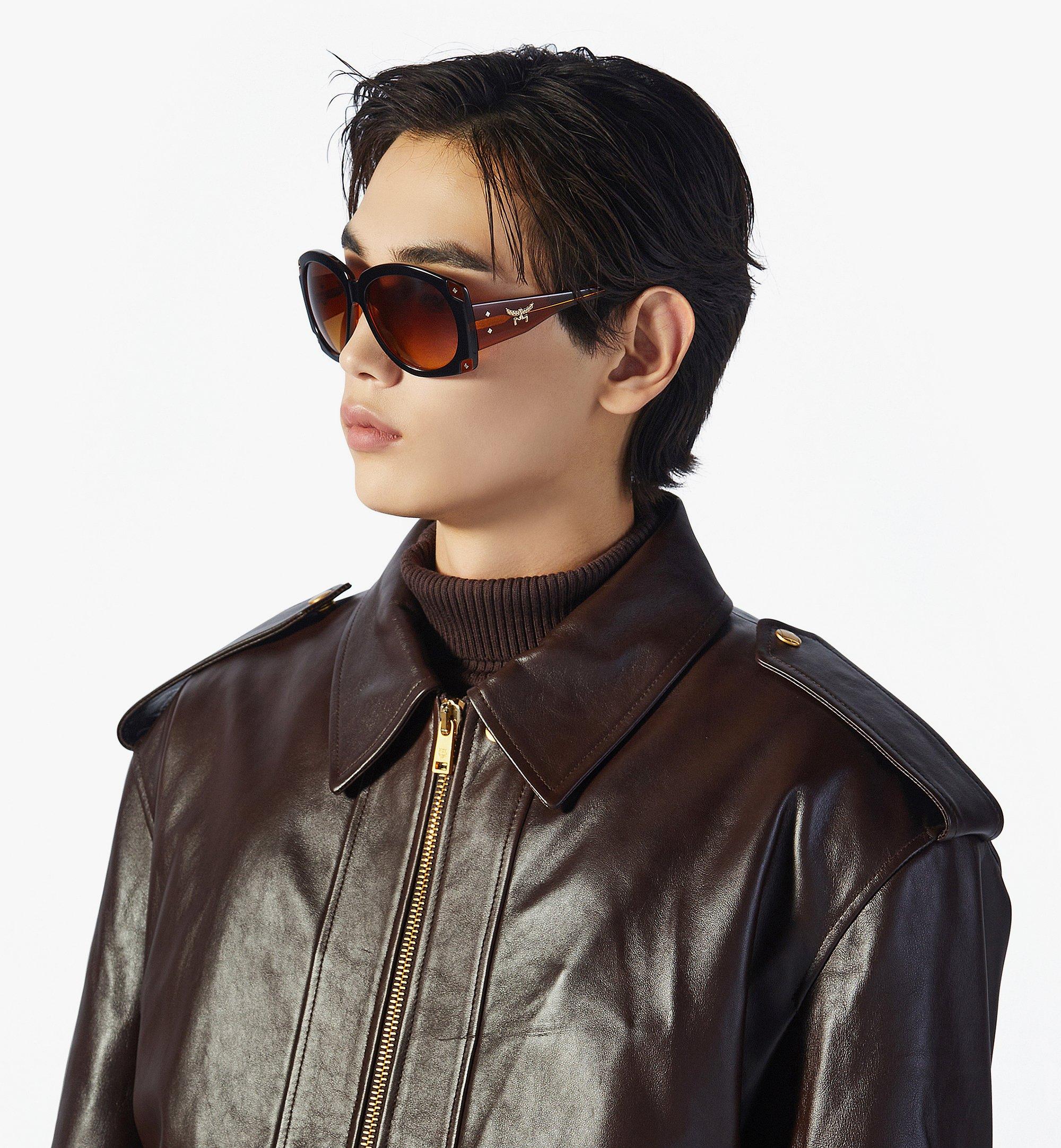 MCM Oversized Round Sunglasses Cognac MEGEAMM11B7001 Alternate View 3