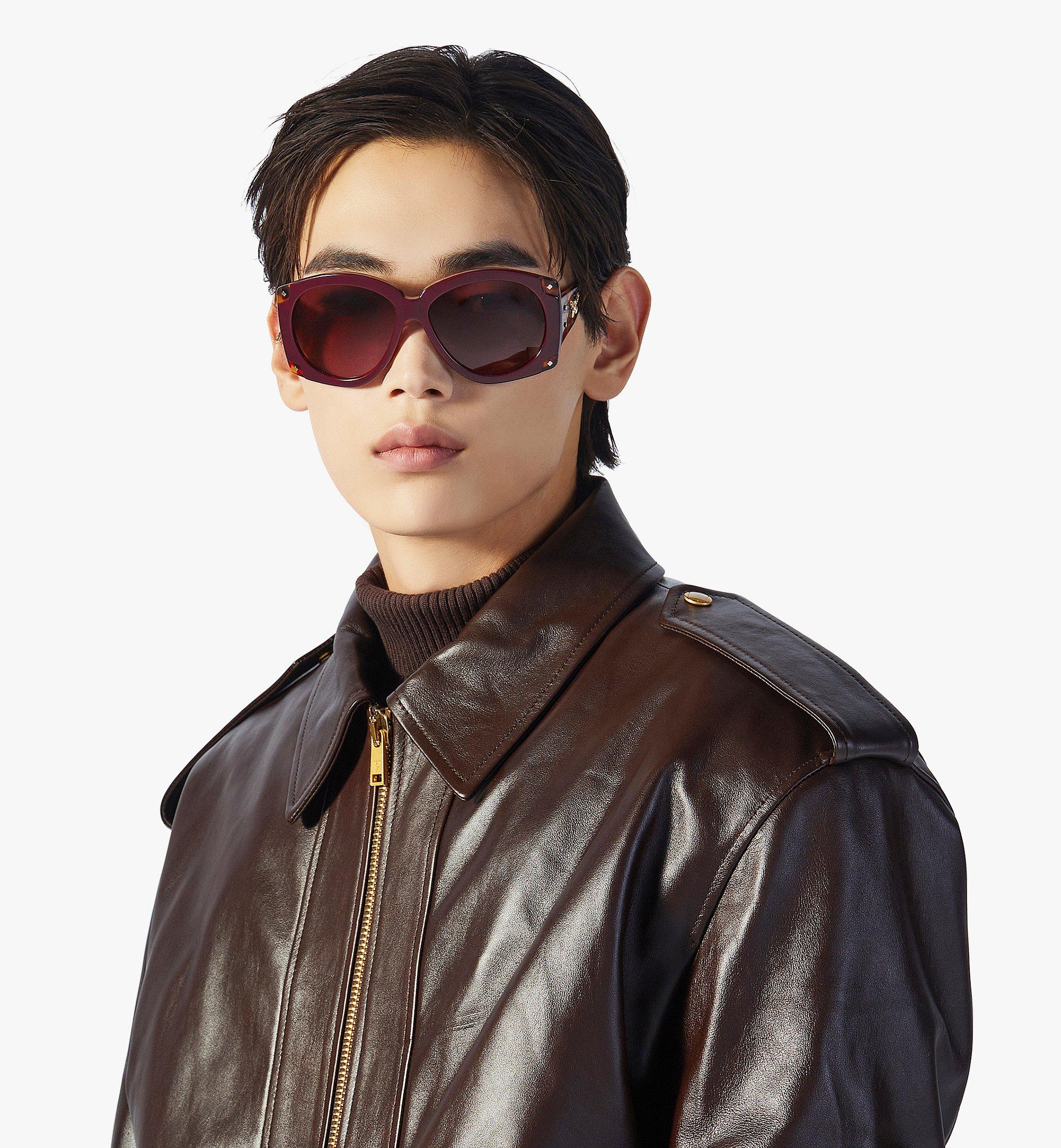 MCM Oversized Round Sunglasses Red MEGEAMM11XI001 Alternate View 3