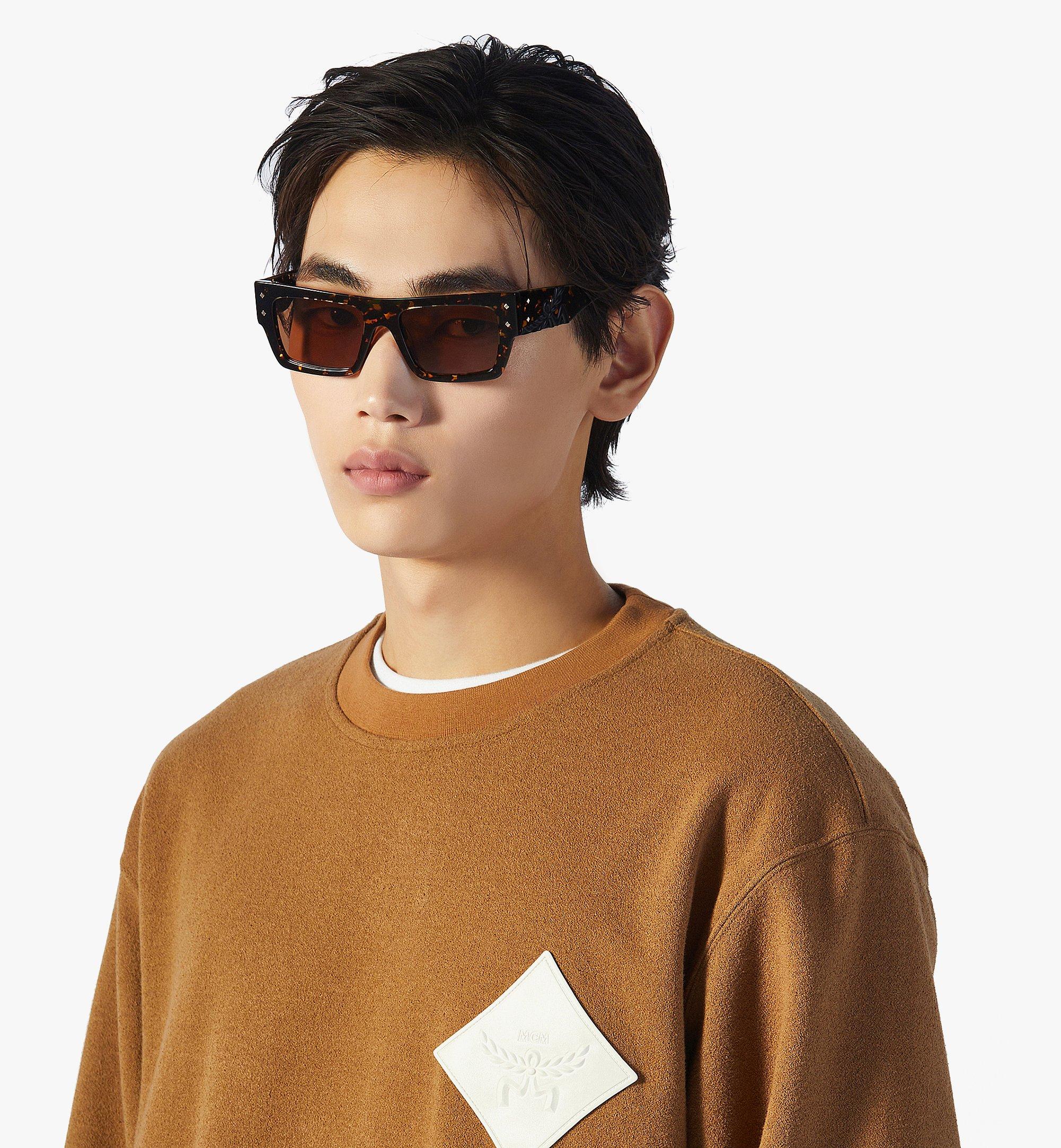 MCM Laurel Geometric Sunglasses Brown MEGEAMM12CP001 Alternate View 3