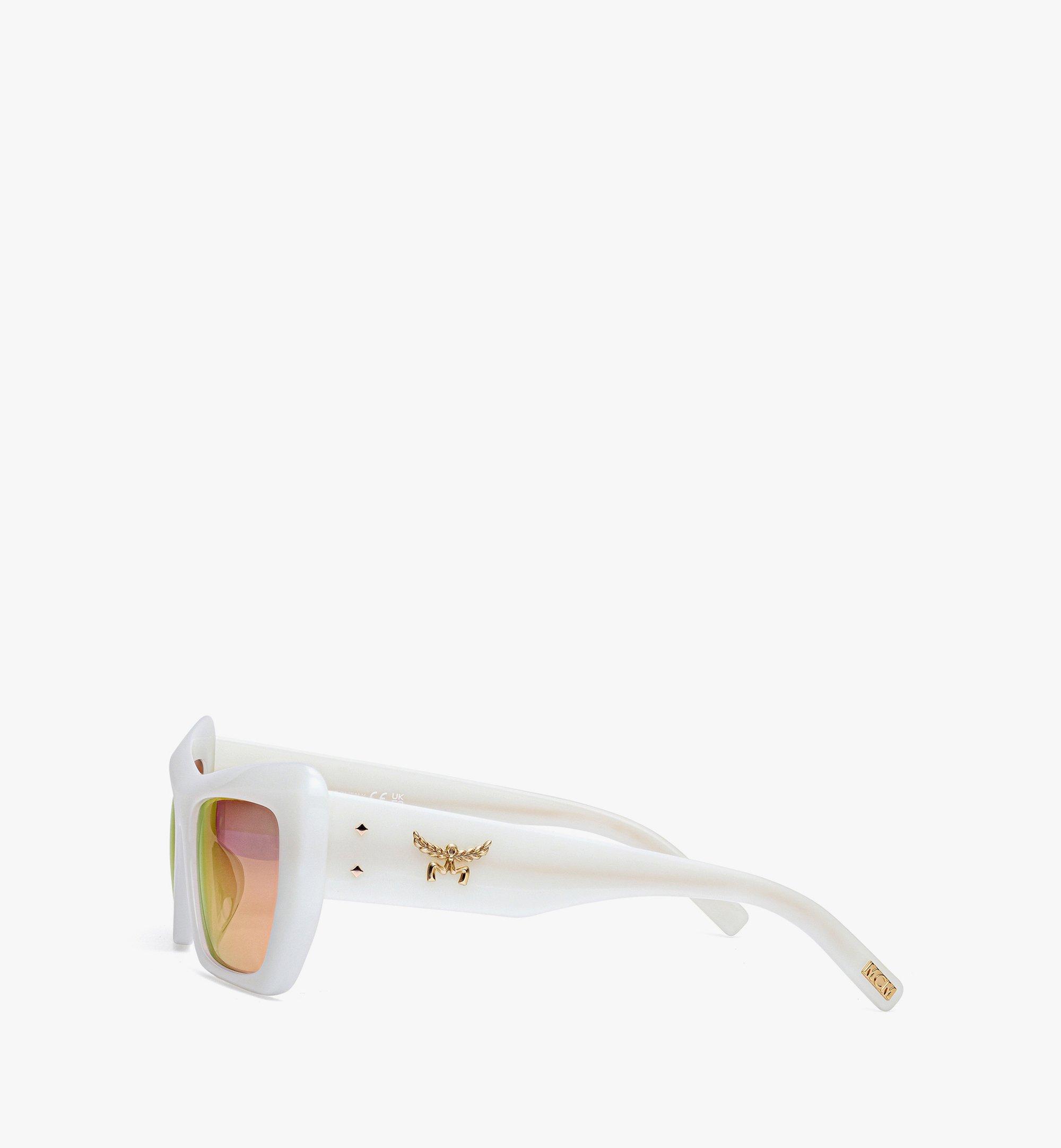 Low Bridge Fit Unisex Square Sunglasses White | MCM ®US display picture 2