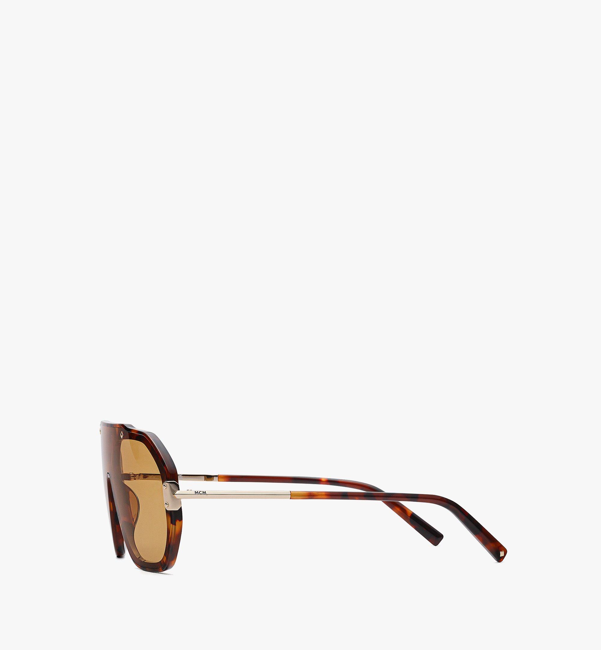 MCM Geometric Shield Sunglasses Brown MEGGSMM02NH001 Alternate View 1