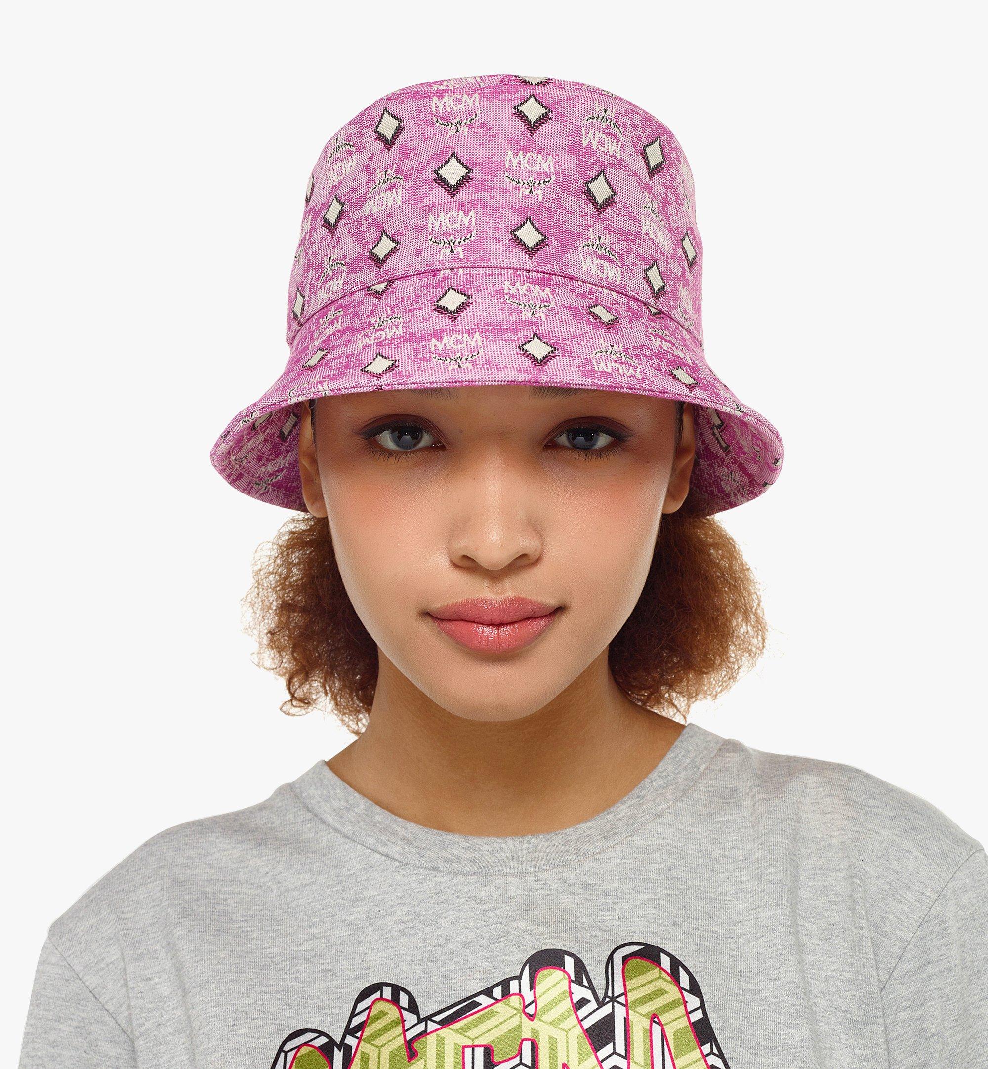 Medium / 58cm Bucket Hat in Vintage Monogram Jacquard Pink MCM ®TH