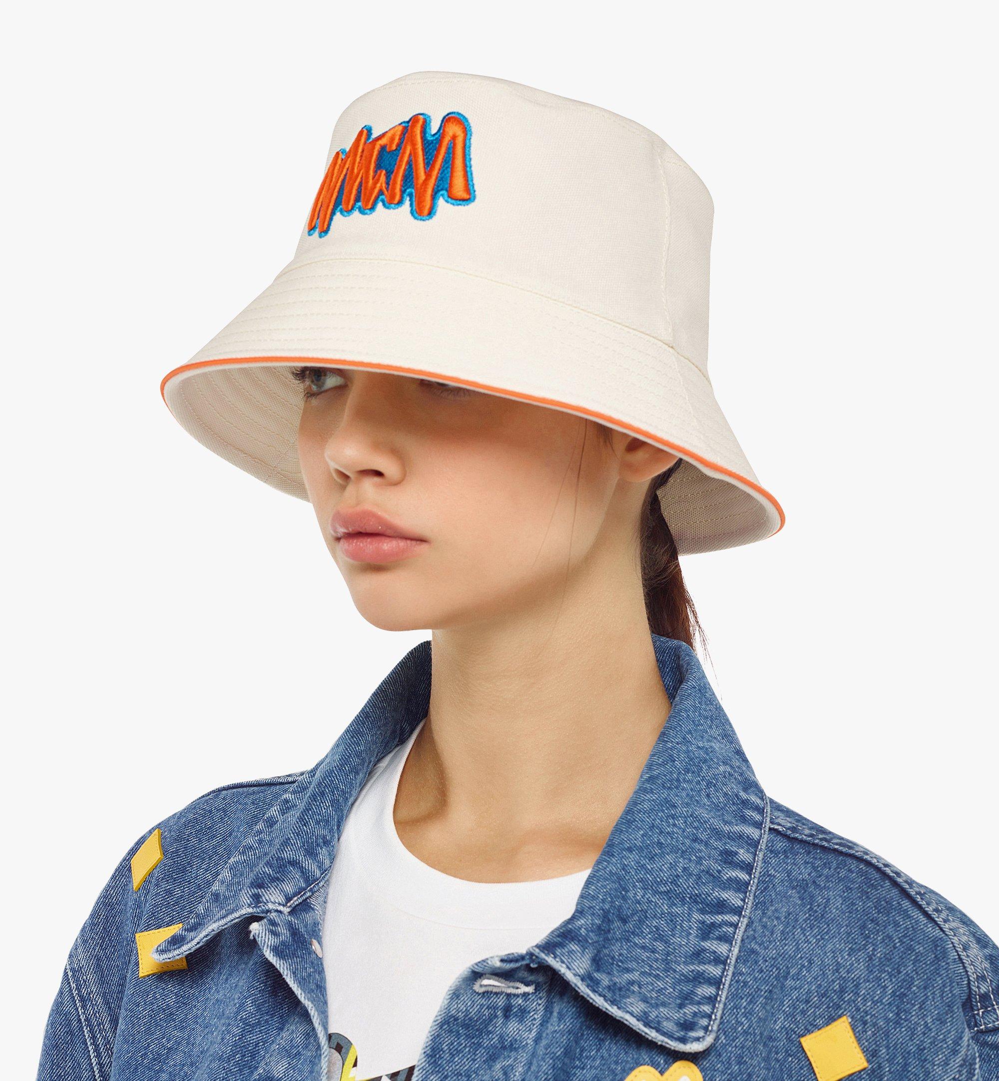 MCM หมวกบัคเก็ต MCM Sommer ทำจากผ้า Bananatex® White MEHCAMM01W7001 มุมมองอื่น 2