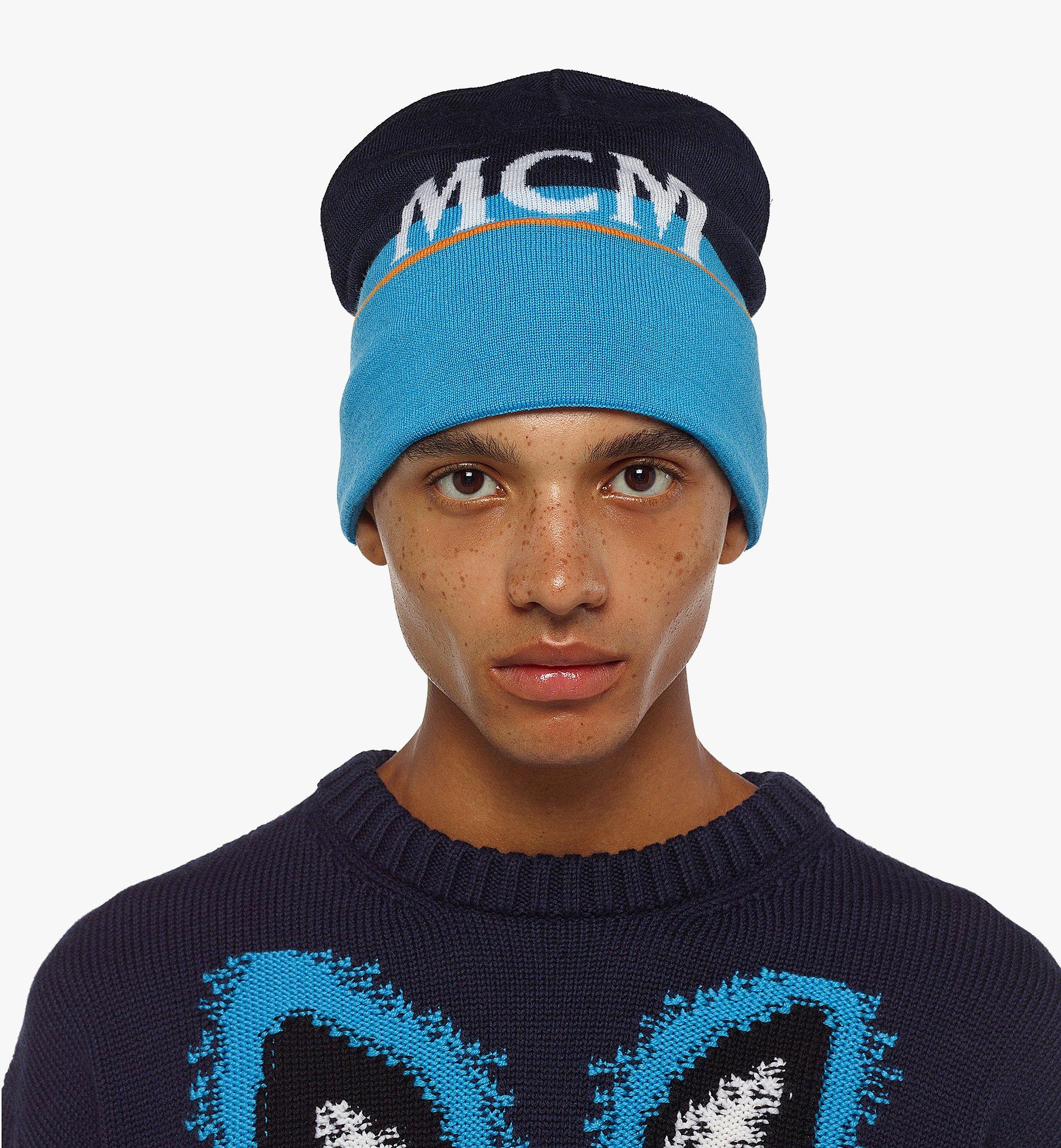 MCM Bonnet MCMFormative à logo en laine Blue MEHCAMM06LU001 Plus de photos 2