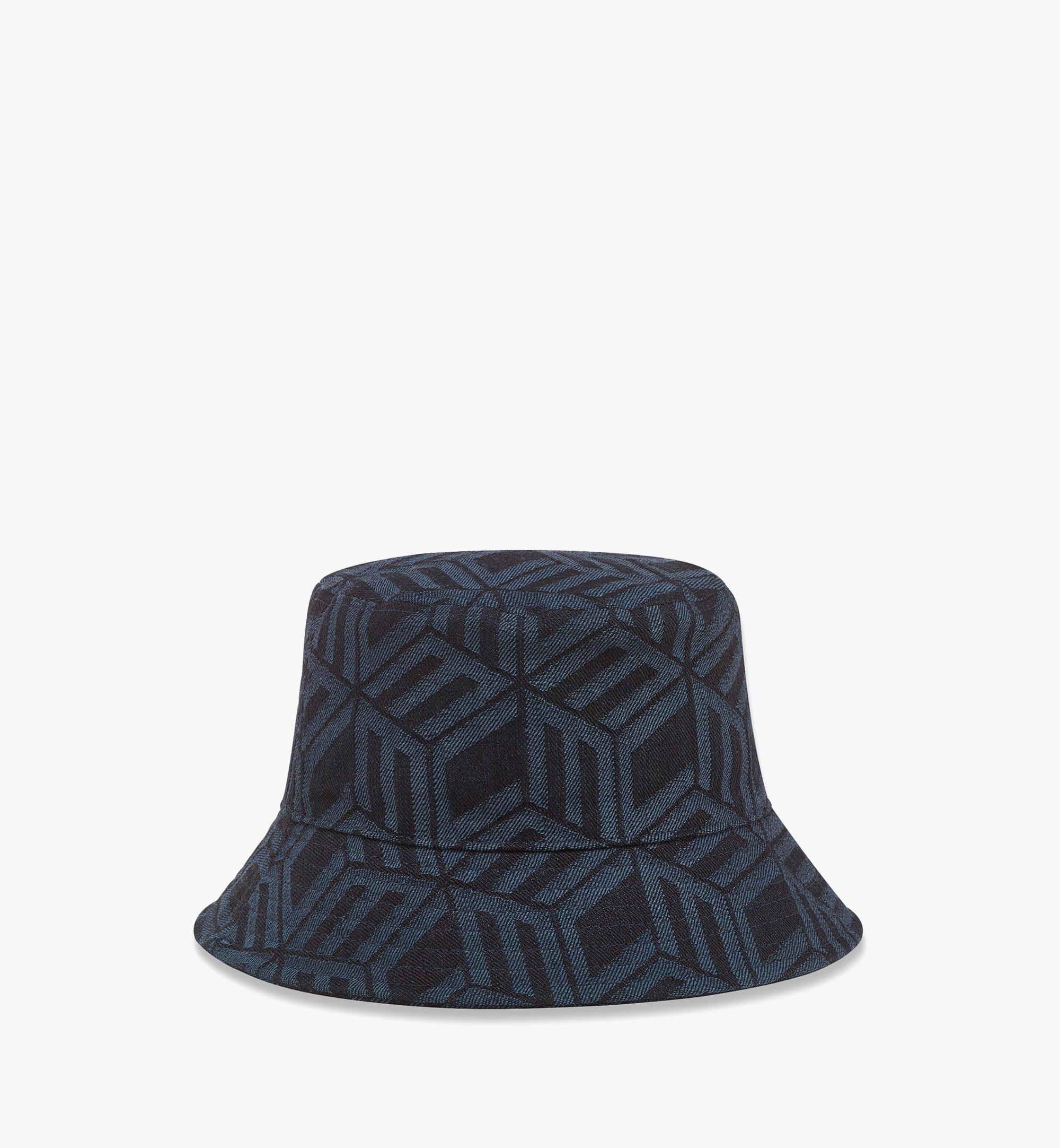 Bucket Hat in Cubic Monogram Denim Jacquard