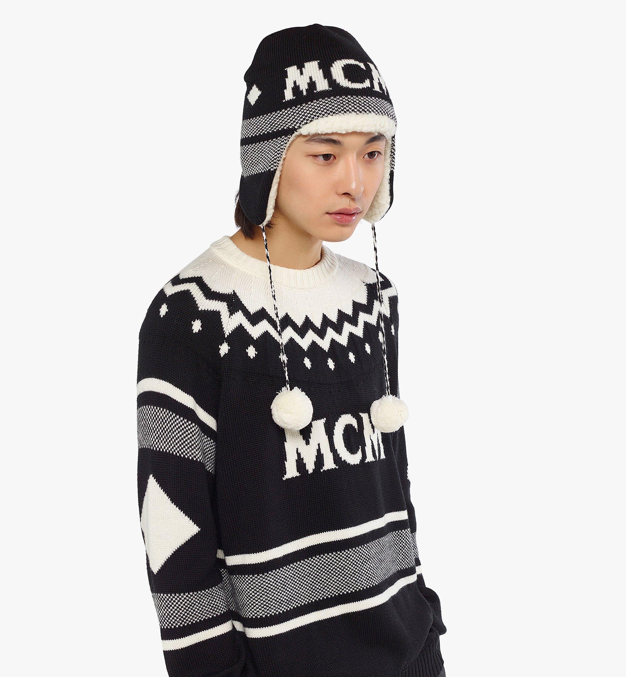 MCM Reversible Shapka Hat in Après Ski Wool Black MEHCAMM11BK001 更多视角 2