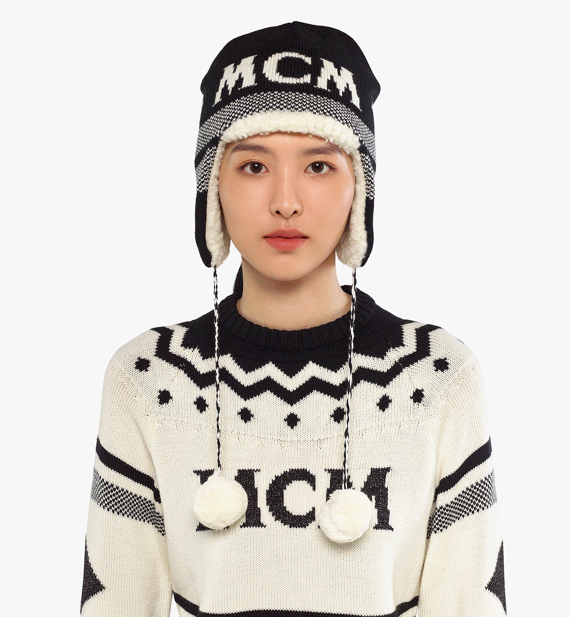 MCM Reversible Shapka Hat in Après Ski Wool Black MEHCAMM11BK001 更多视角 2