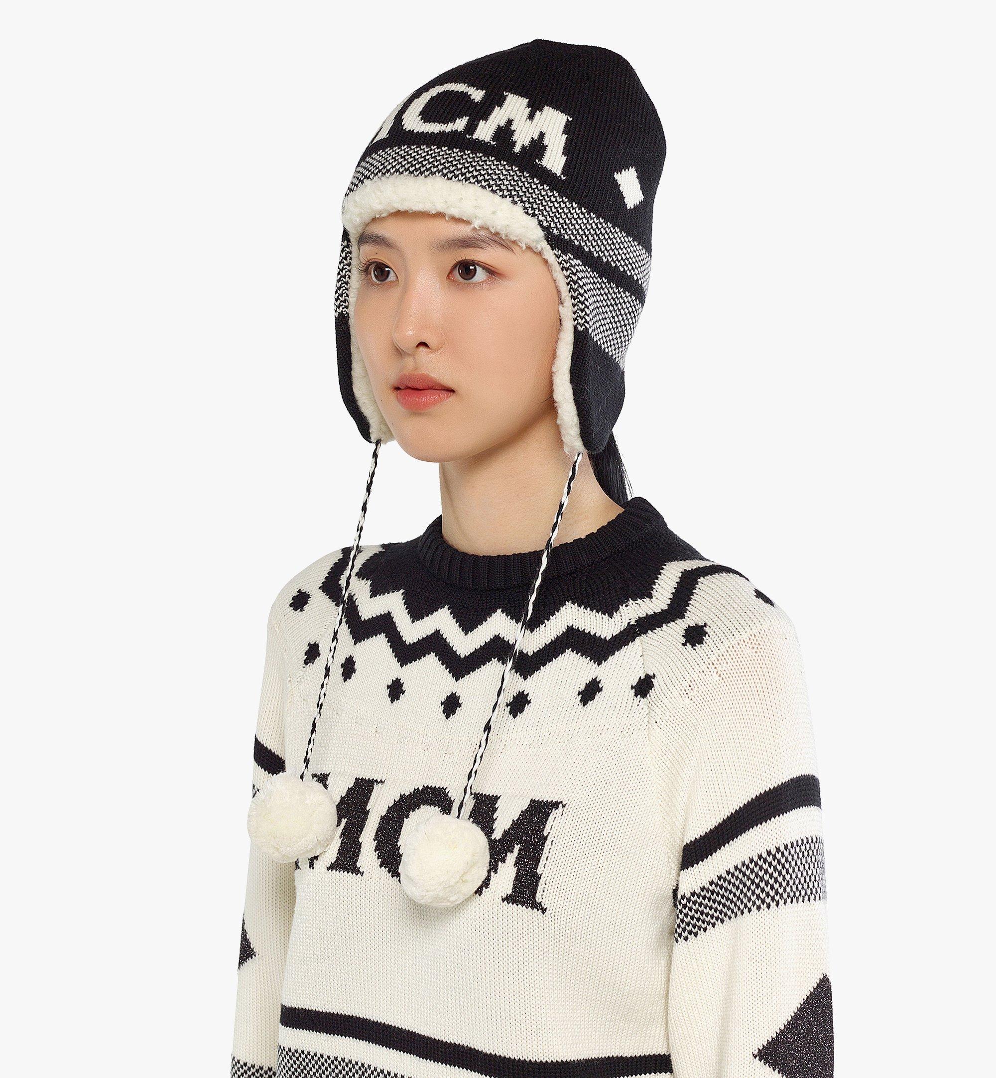 MCM Reversible Shapka Hat in Après Ski Wool Black MEHCAMM11BK001 更多视角 3