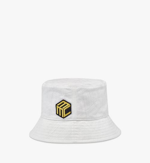Bucket Hat in Cubic Logo Denim Jacquard