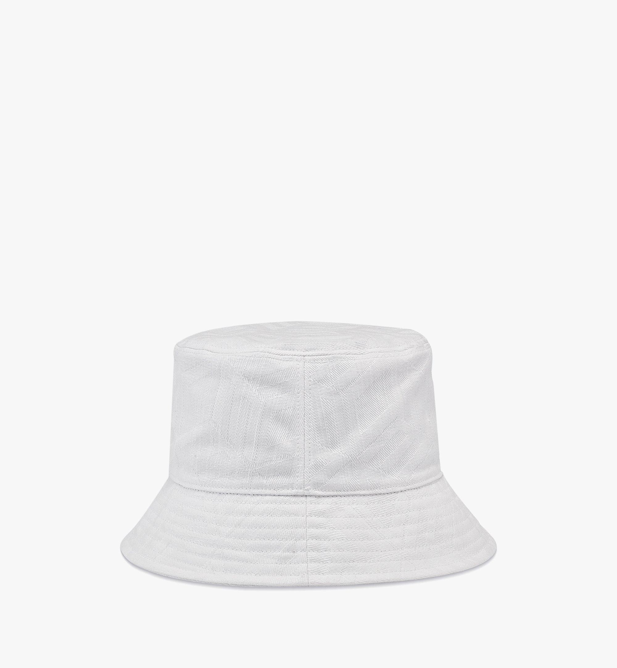 MCM Bucket Hat in Cubic Logo Denim Jacquard White MEHCSCK08WT001 Alternate View 1