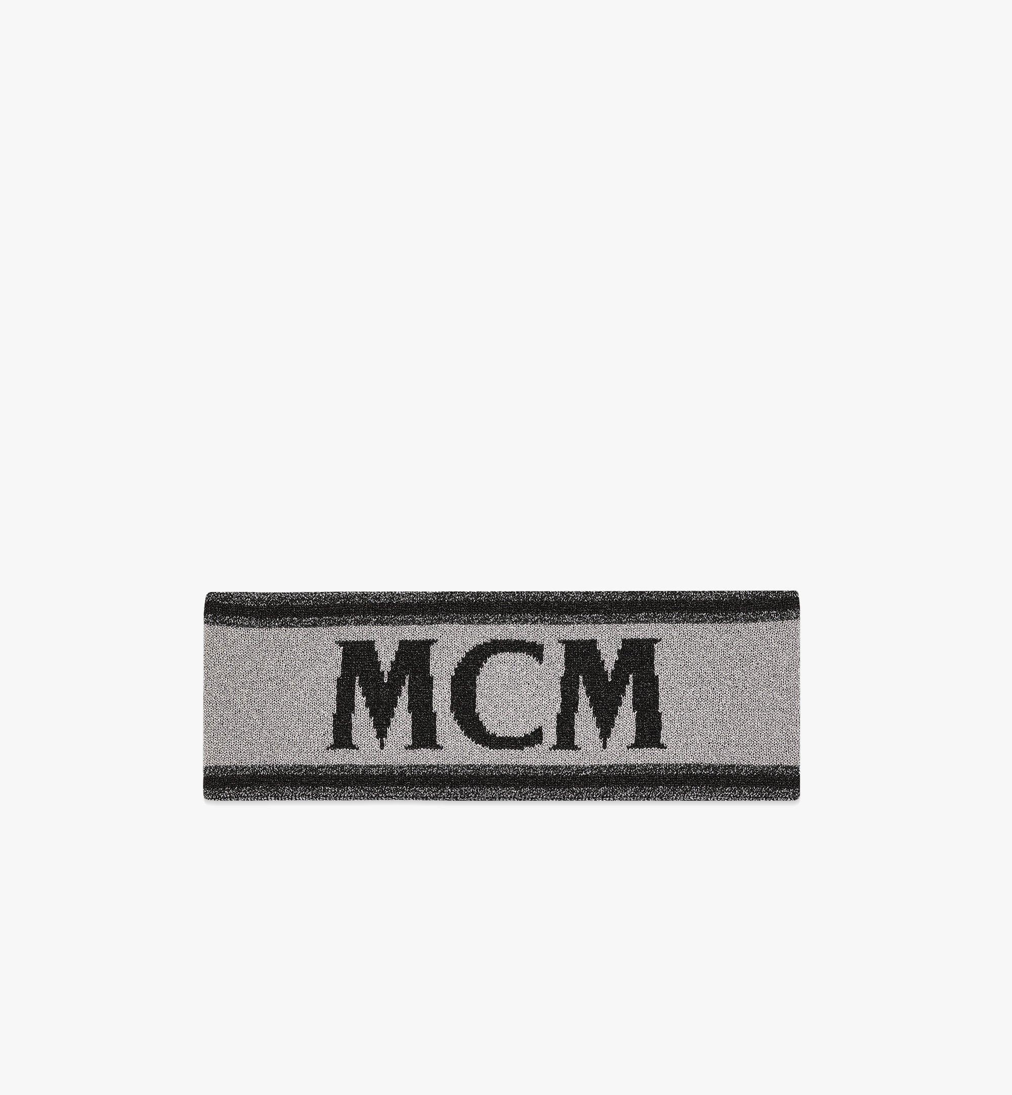 MCM Après-Ski Intarsia Knit Logo Headband Grey MEHCSSX03EL001 Alternate View 1