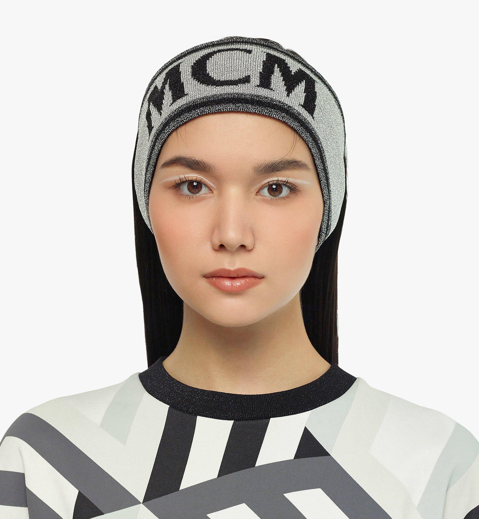 MCM Après-Ski Intarsia Knit Logo Headband Grey MEHCSSX03EL001 Alternate View 2