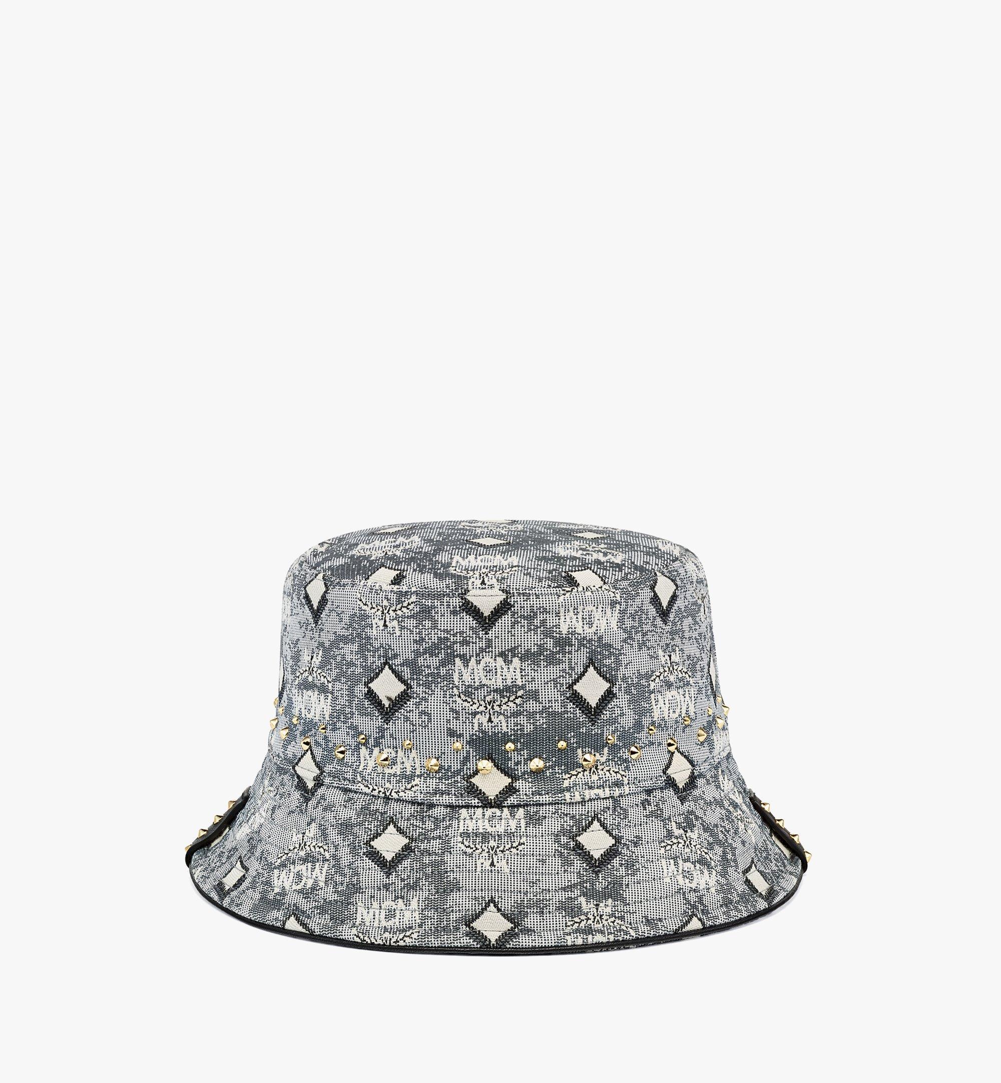 Mcm Bucket Hat In Studded Vintage Monogram Jacquard In Gray | ModeSens