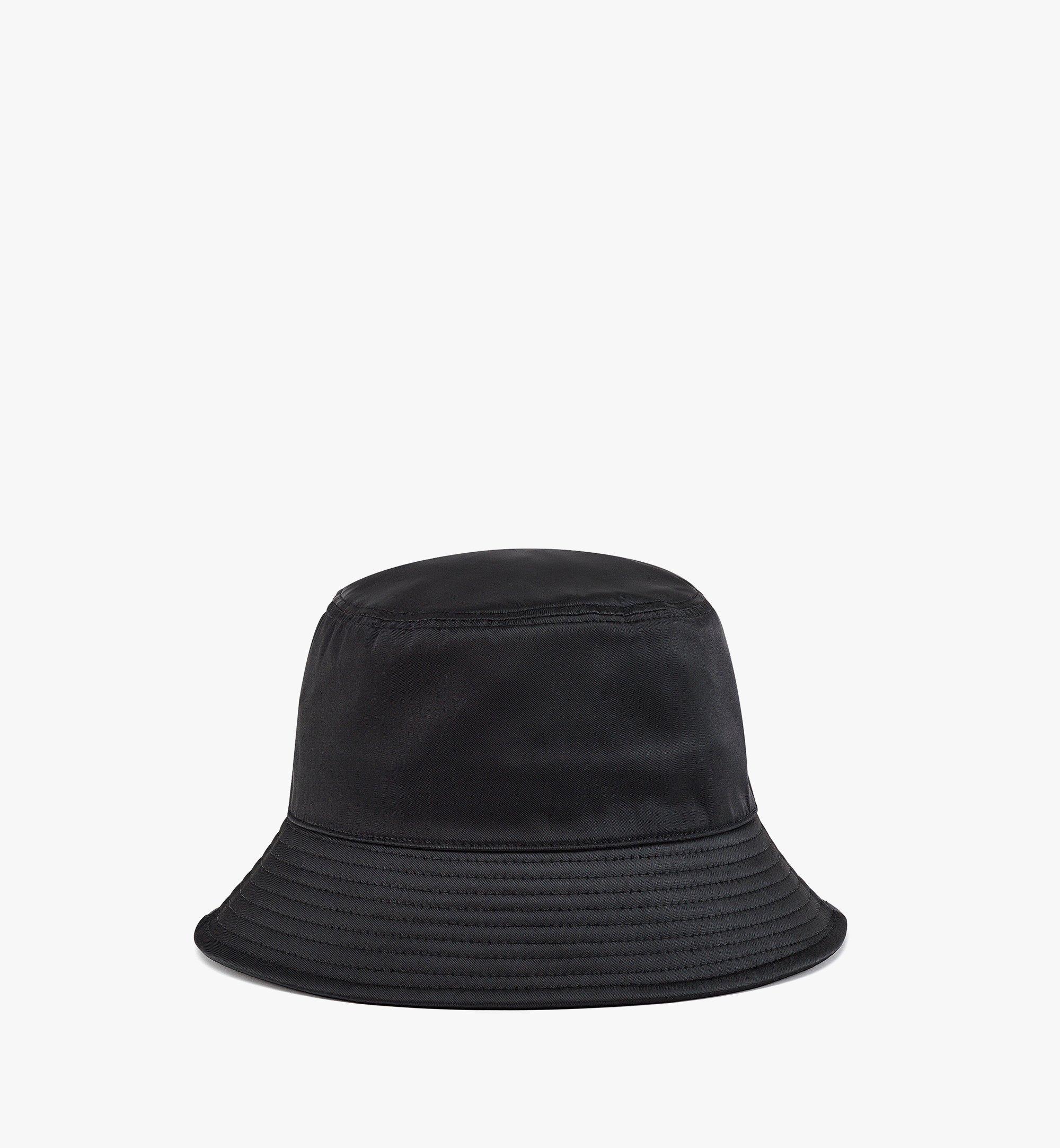 MCM Logo Embroidery Bucket Hat in Nylon Twill Black MEHDAMM04BK001 Alternate View 1