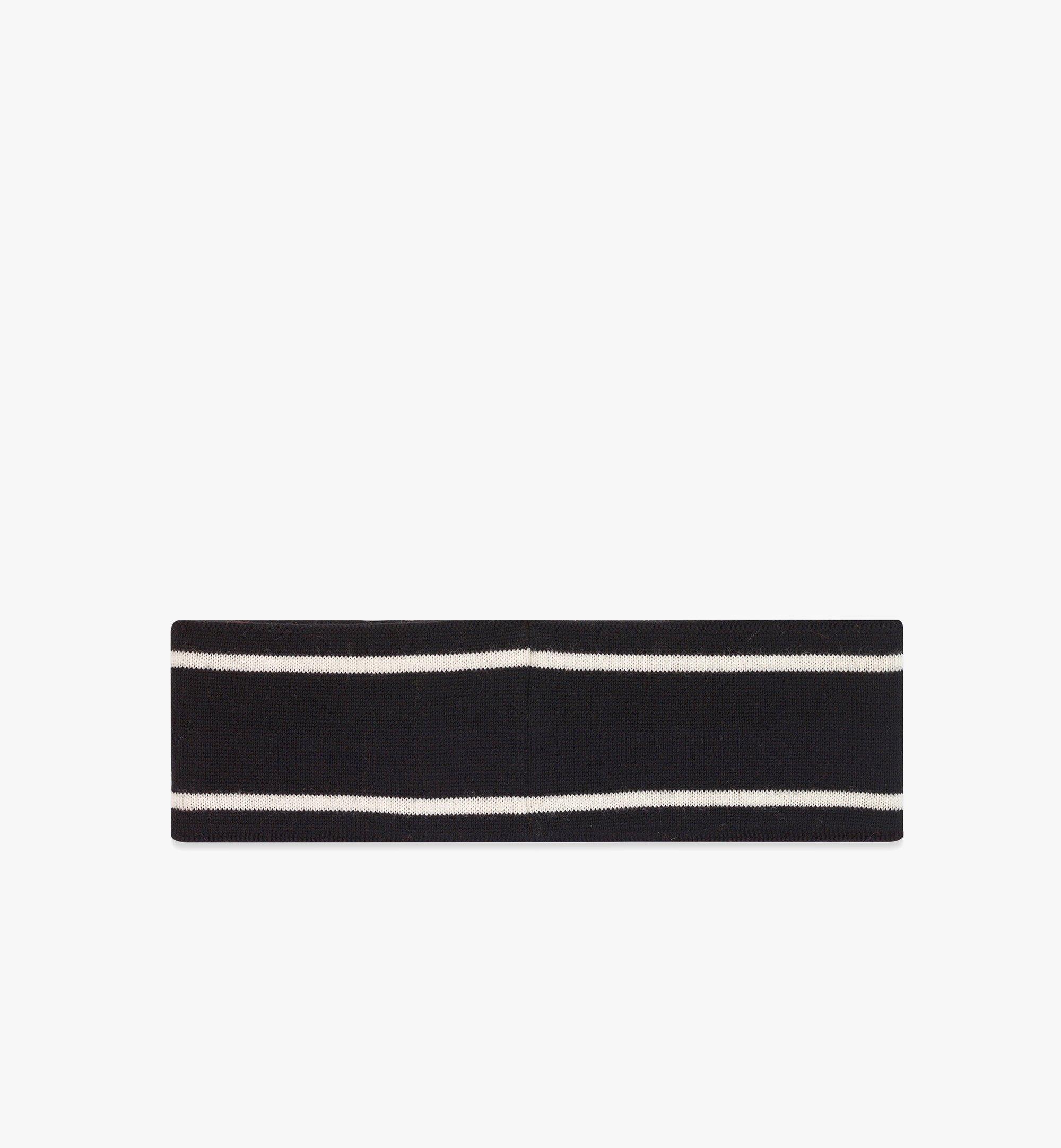 MCM Intarsia Logo Wool Headband Black MEHDAMM07BK001 Alternate View 1