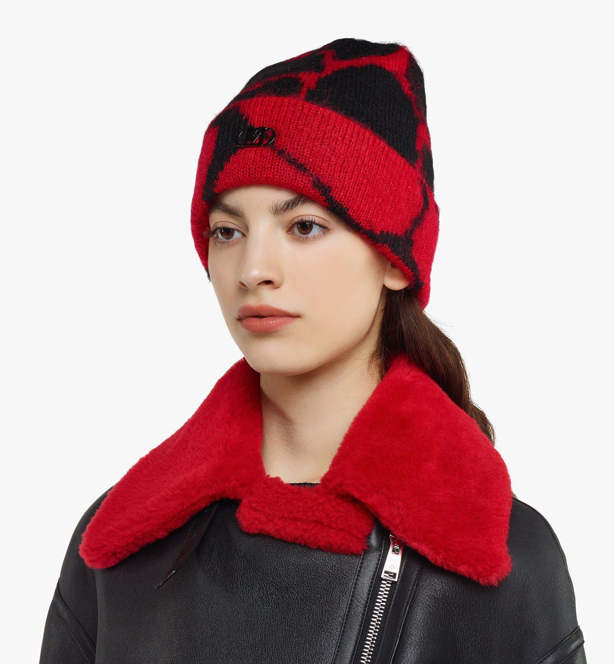 MCM Beanie in Meta Holiday Mohair Red MEHDSMM01XD001 Alternate View 2