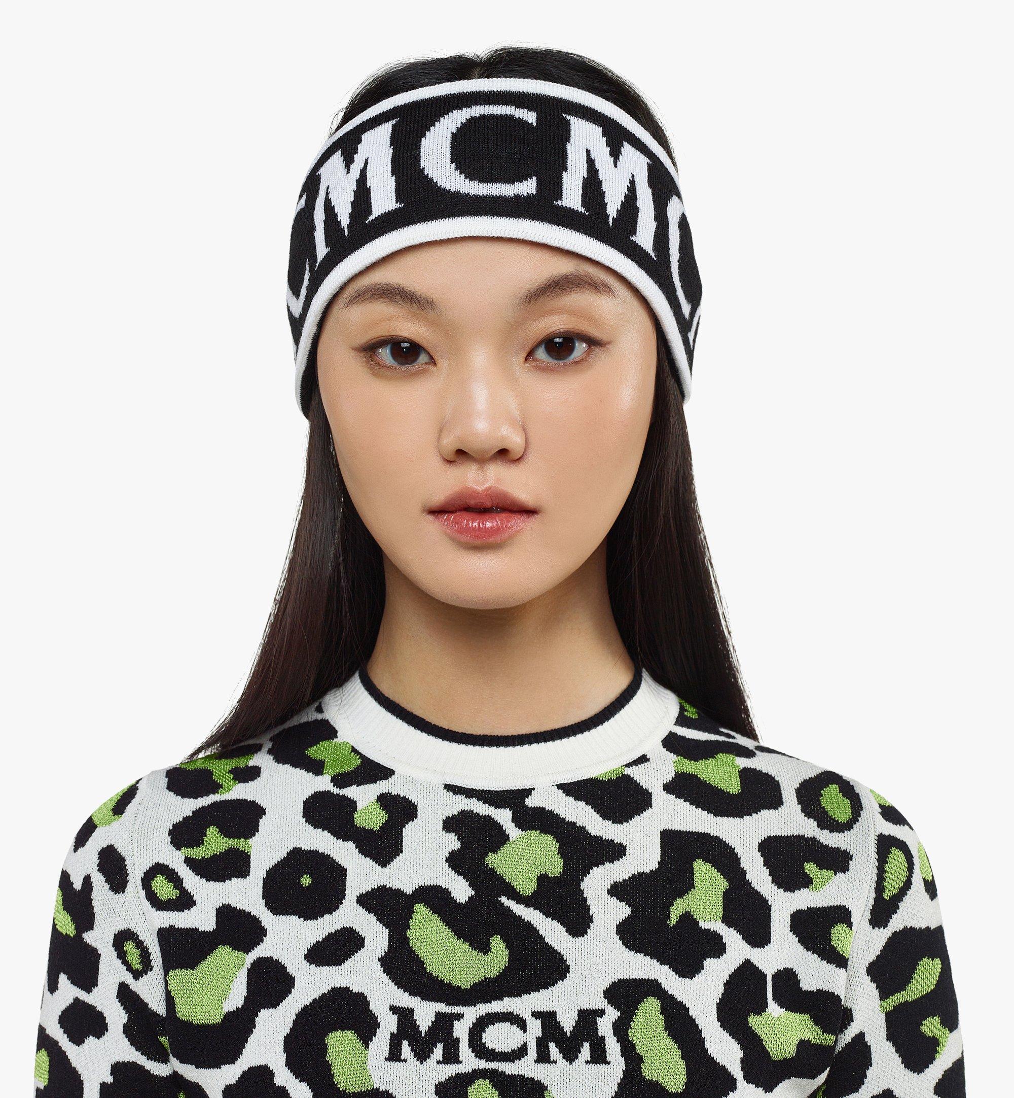 MCM MCM Monogram Jacquard Wool Headband Black MEHDSMM06BK001 Alternate View 3