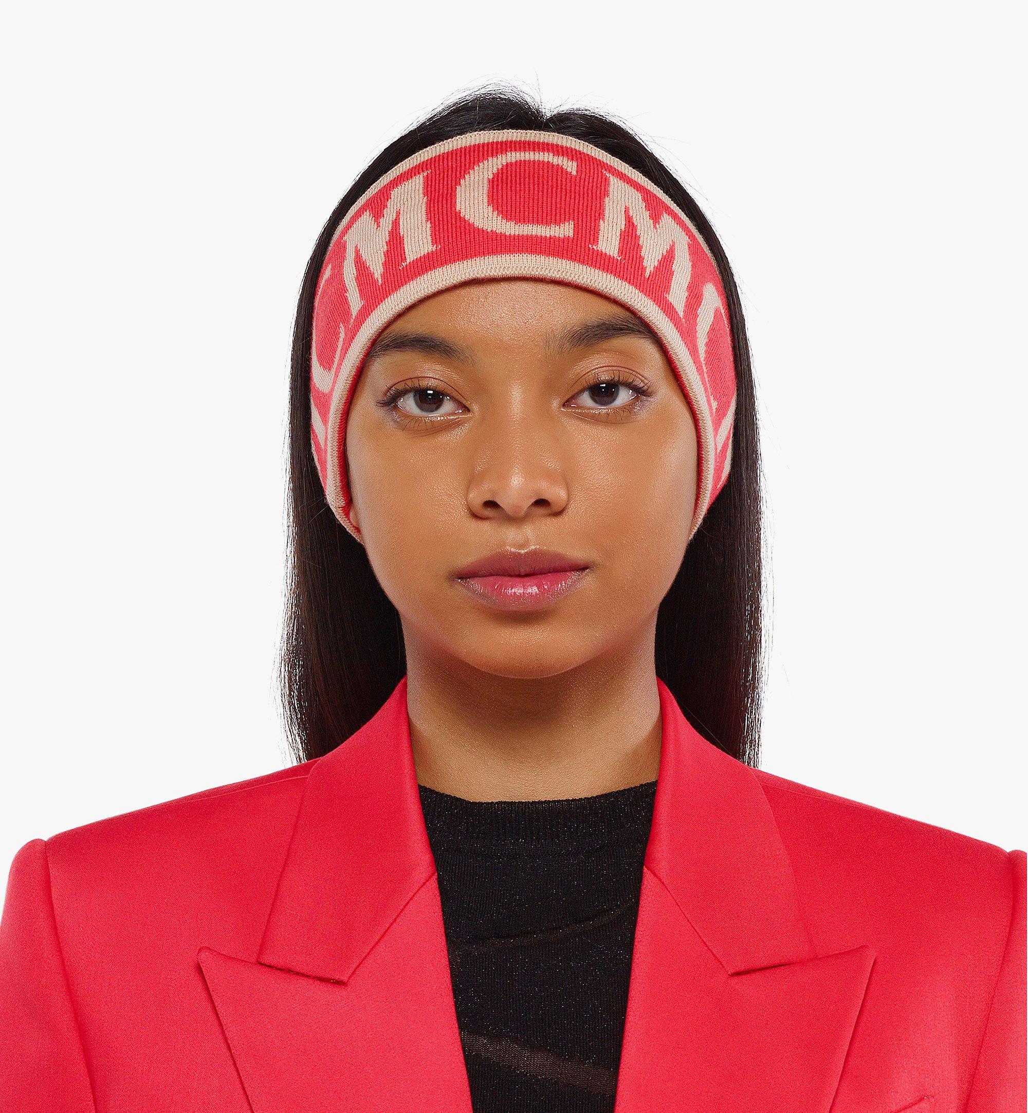 MCM MCM Monogram Jacquard Wool Headband Red MEHDSMM06XD001 Alternate View 2