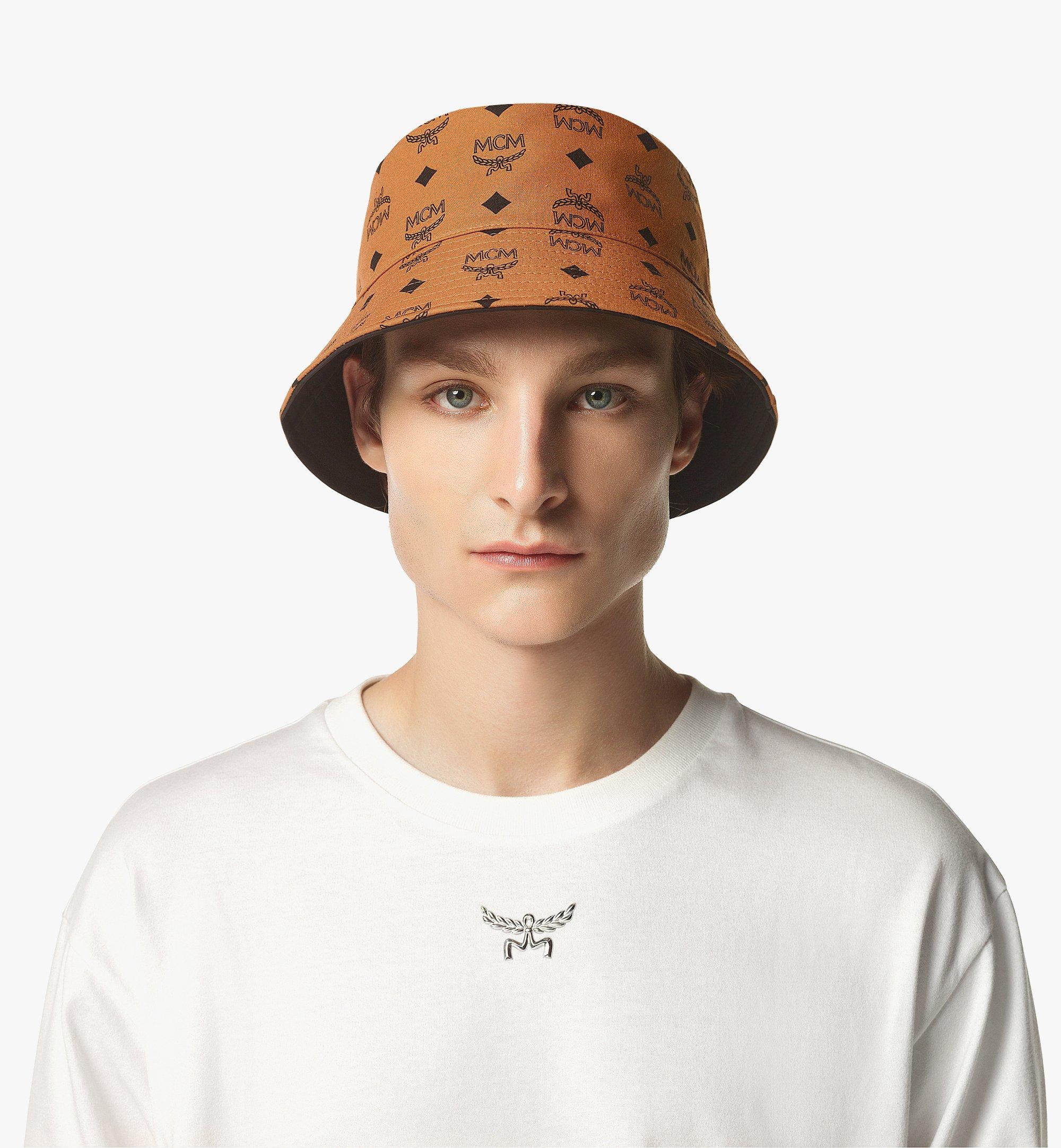 MCM Reversible Monogram Print Cotton Bucket Hat Cognac MEHDSMM14CO058 Alternate View 2