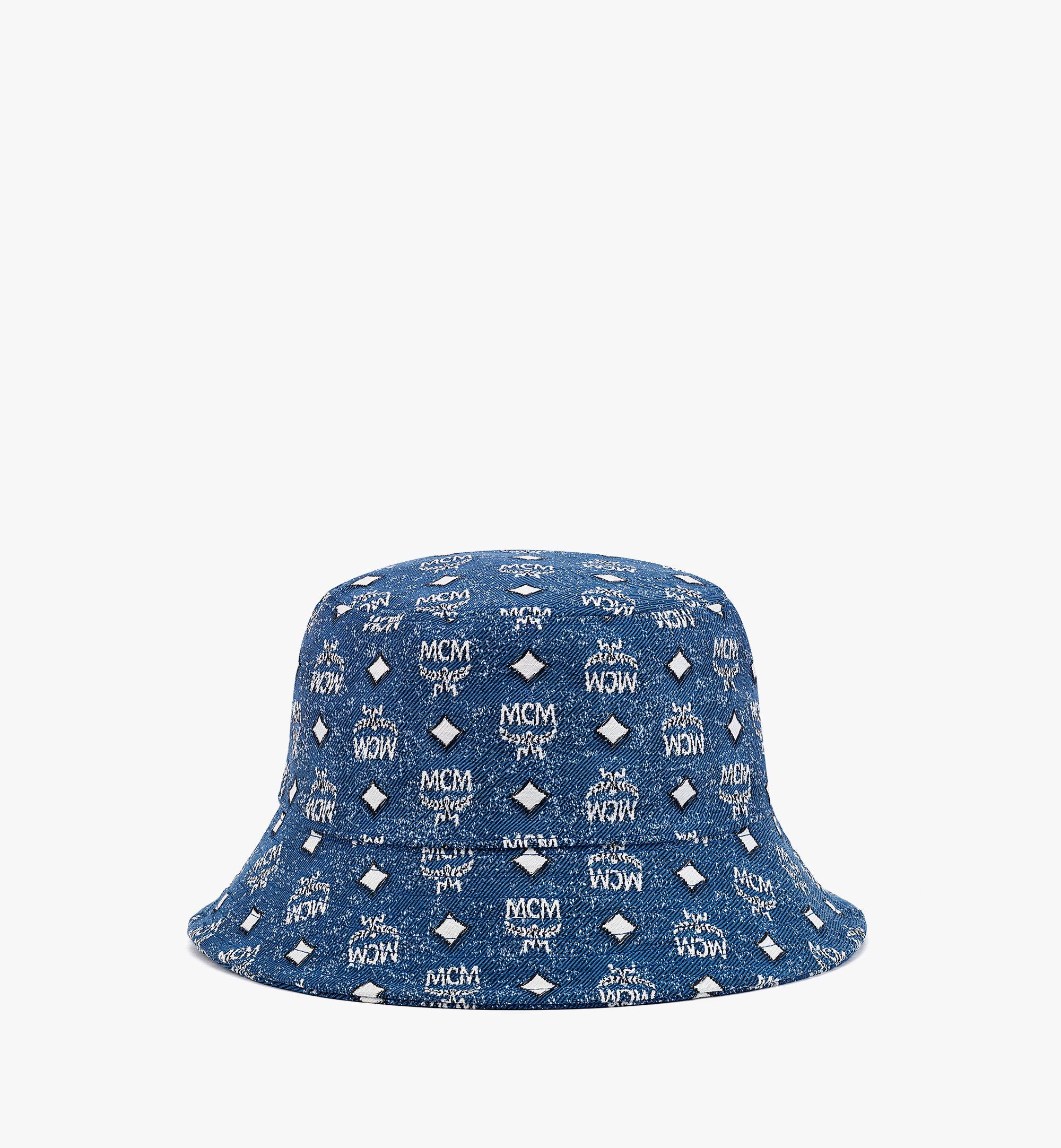 MCM Bucket Hat in Vintage Denim Jacquard Blue MEHDSMM15LE058 Alternate View 1