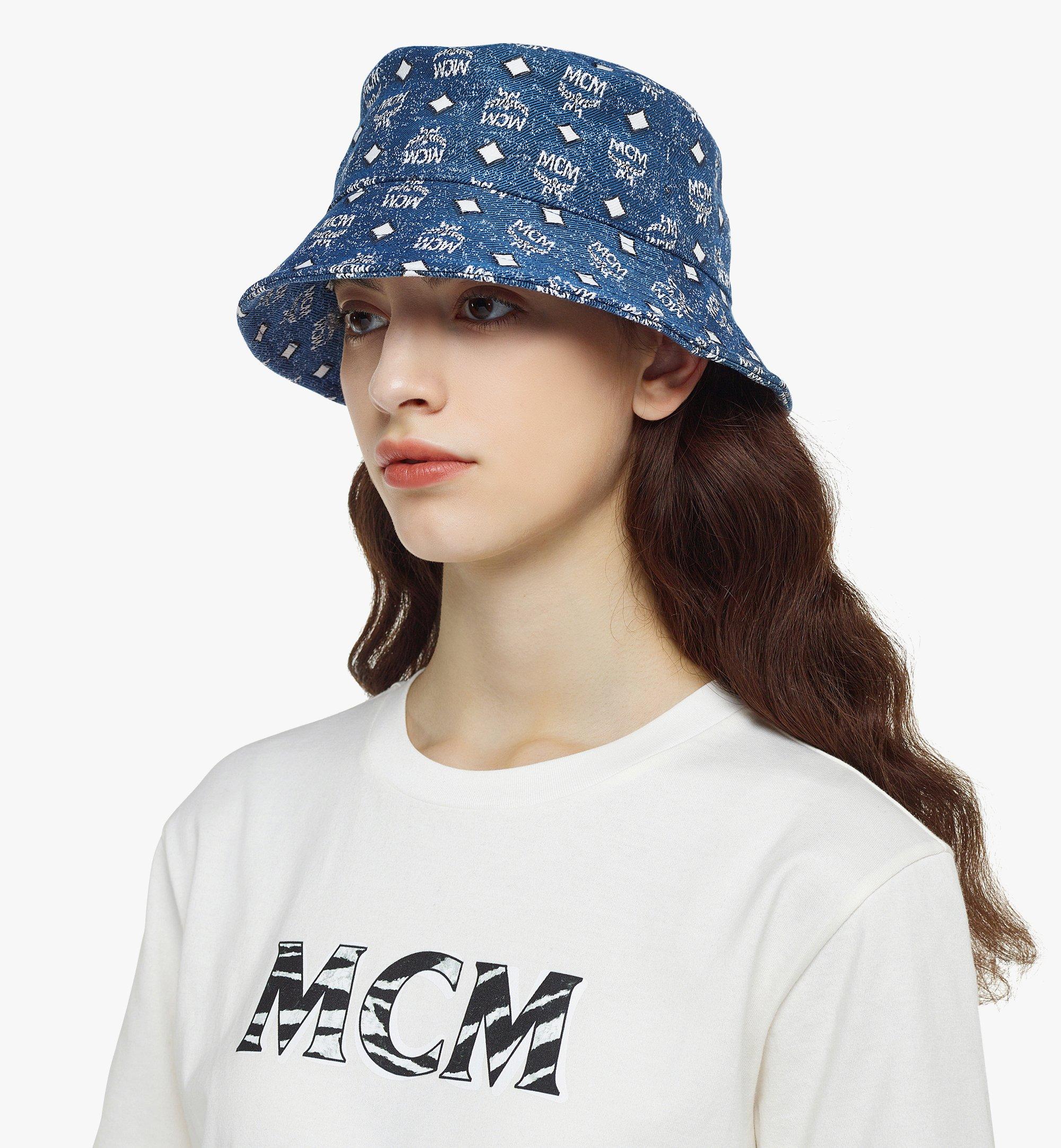 MCM Bucket Hat in Vintage Denim Jacquard Blue MEHDSMM15LE058 Alternate View 2