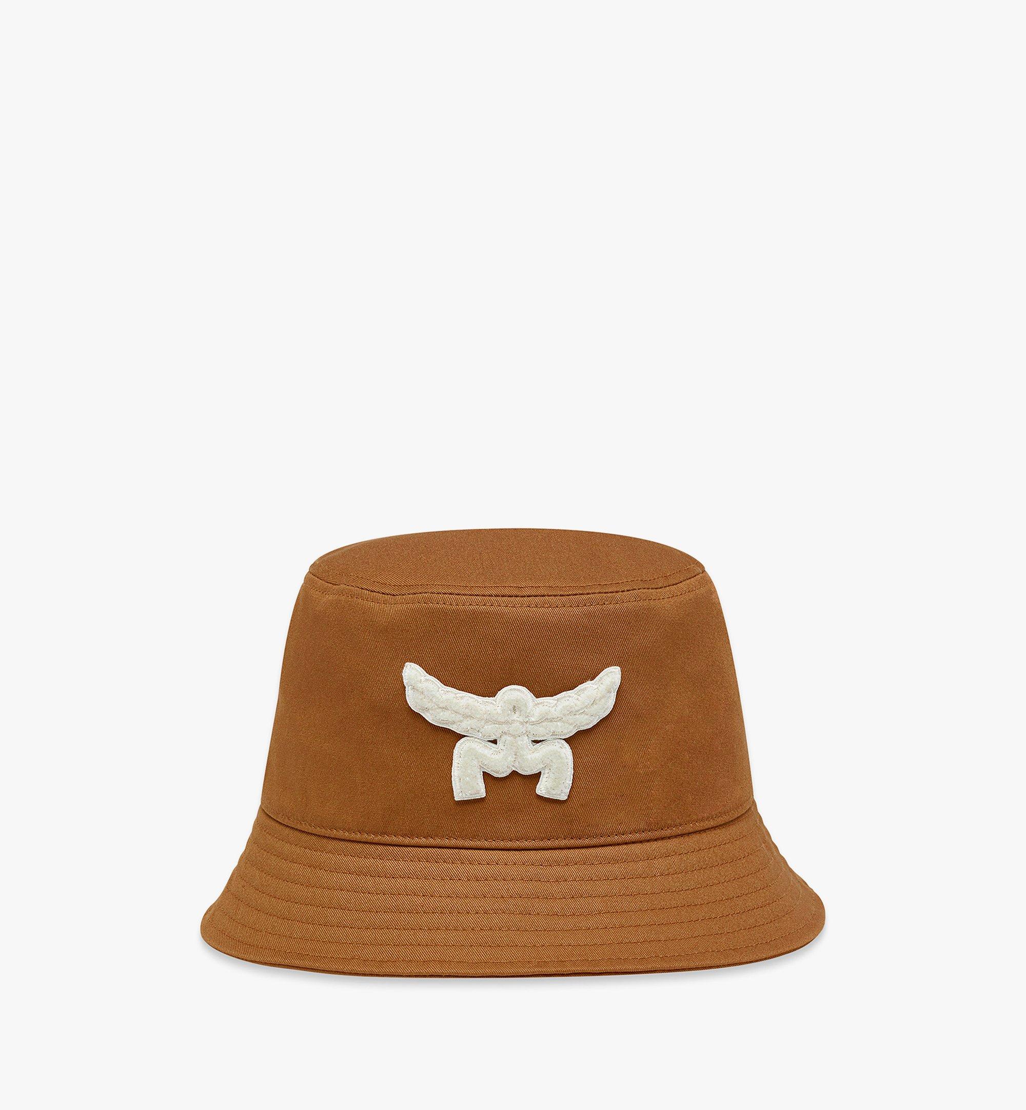 MCM Essential Logo Bucket Hat in Cotton Twill Cognac MEHESBC01CO058 Alternate View 1