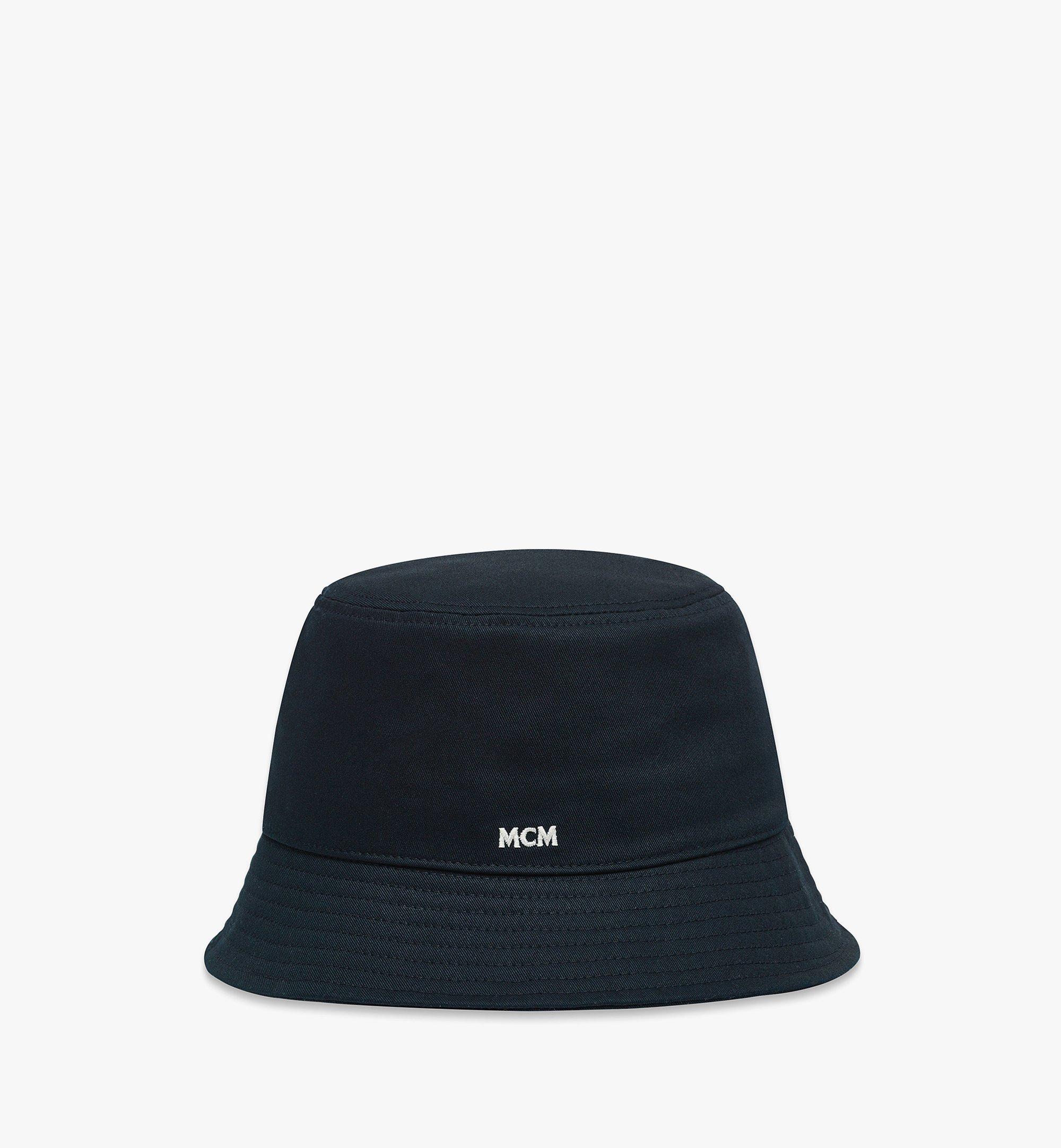 MCM Essential Logo Bucket Hat in Cotton Twill Navy MEHESBC01VD058 Alternate View 1
