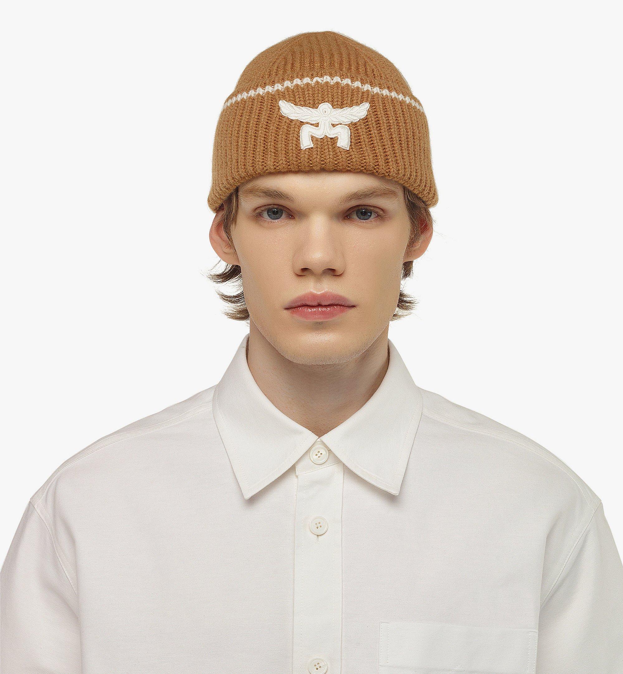 MCM Logo-Mütze aus Wolle und recyceltem Kaschmir Cognac MEHESMM04CO001 Noch mehr sehen 2