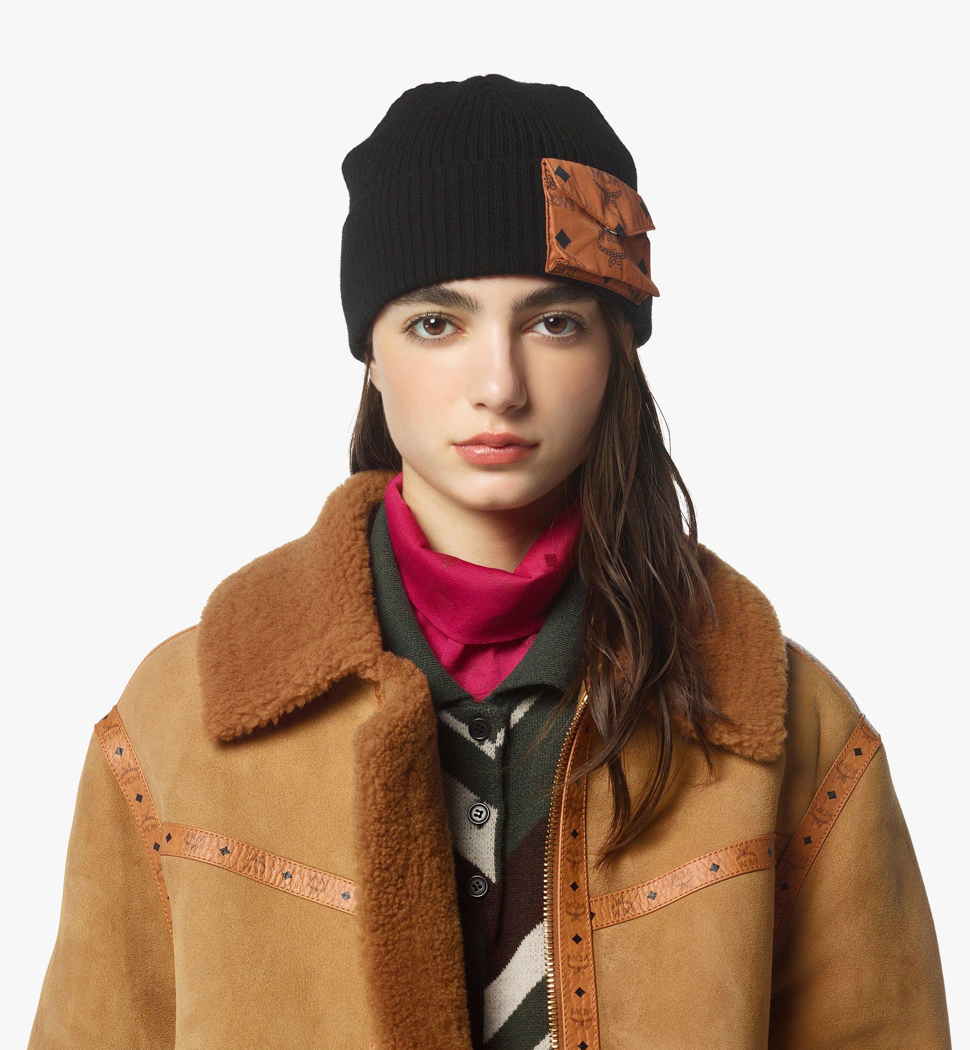 Wool Beanie w/ Monogram Print ECONYL® Pocket