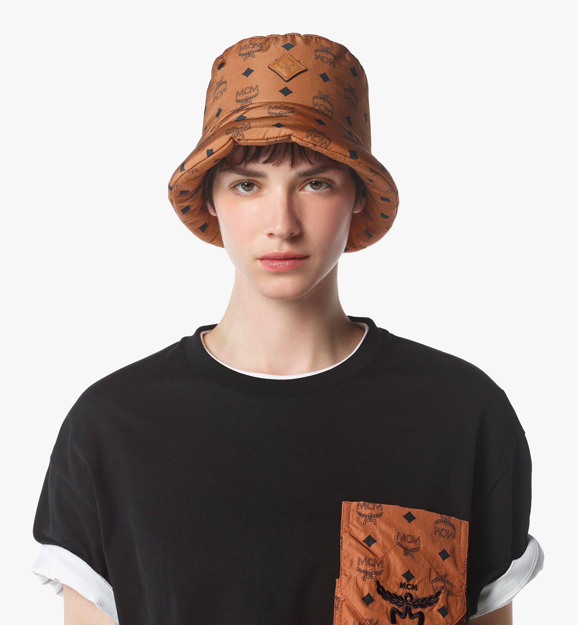 MCM Padded Bucket Hat in Monogram Print ECONYL® Cognac MEHFAMM02CO058 Alternate View 2