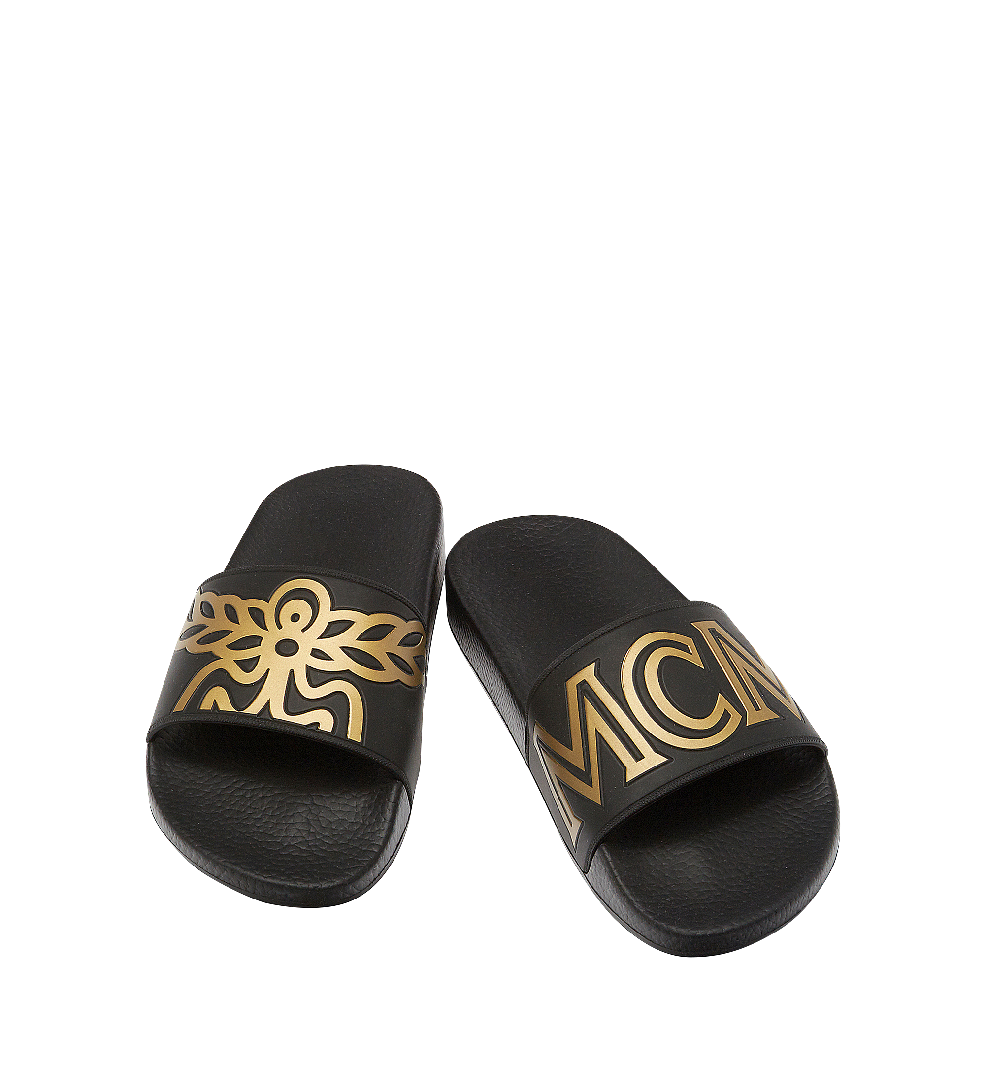 36 Women's Rubber Slides Black MCM