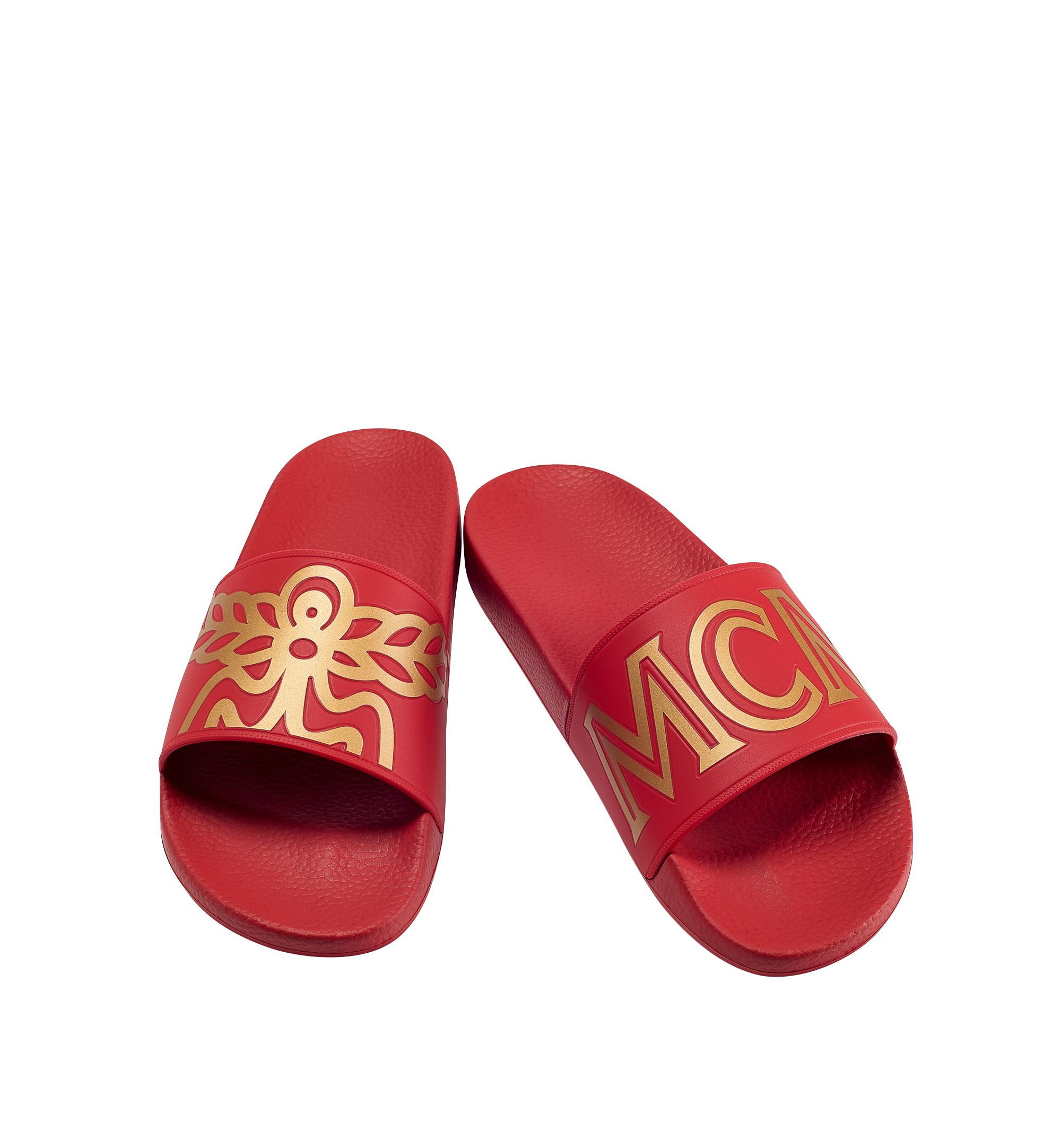 MCM Claquettes en caoutchouc pour femme Red MES7AMM02RU040 Plus de photos 3