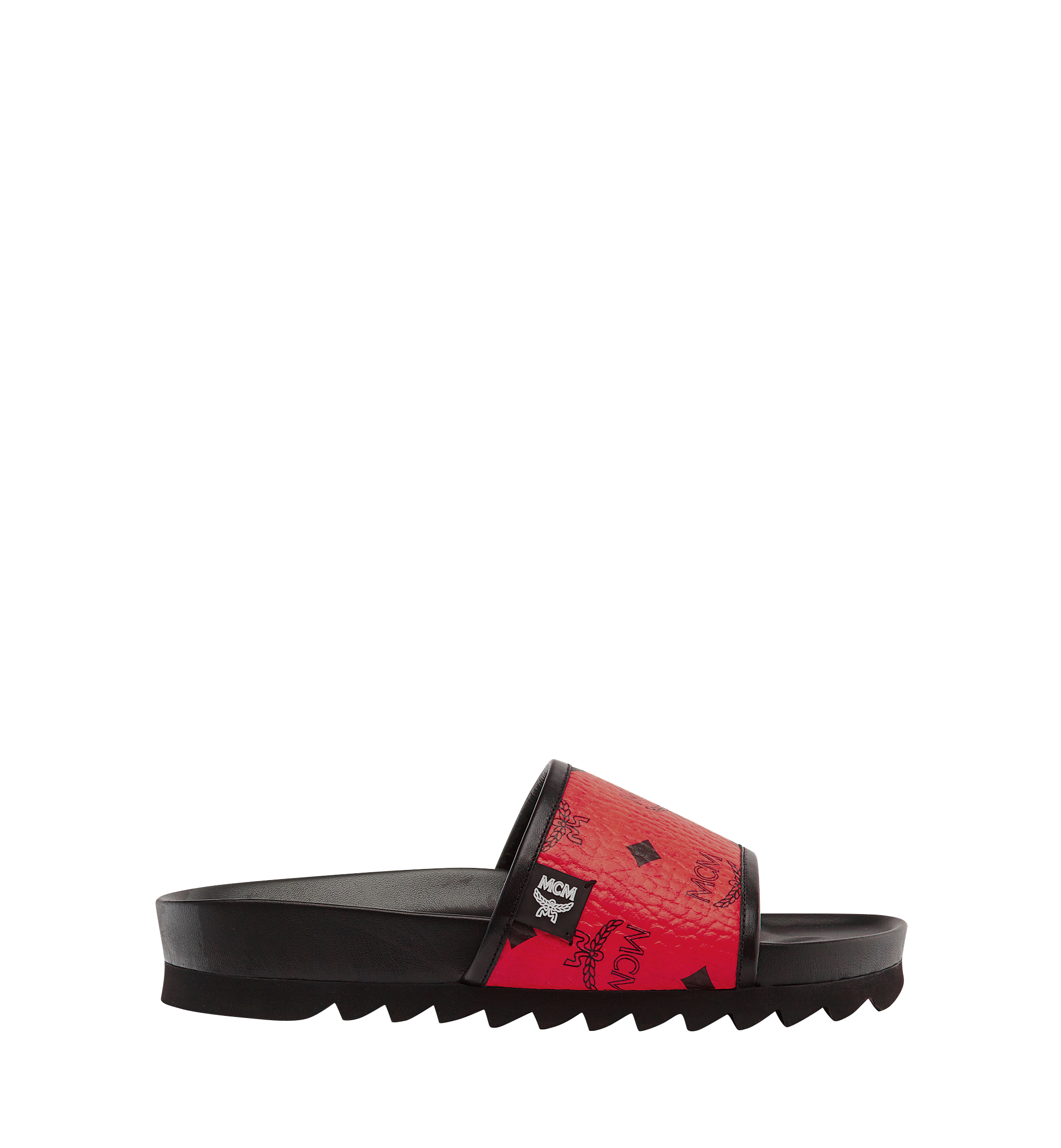 MCM Women's Slides in Visetos Red MES7S2K05RU036 Alternate View 2