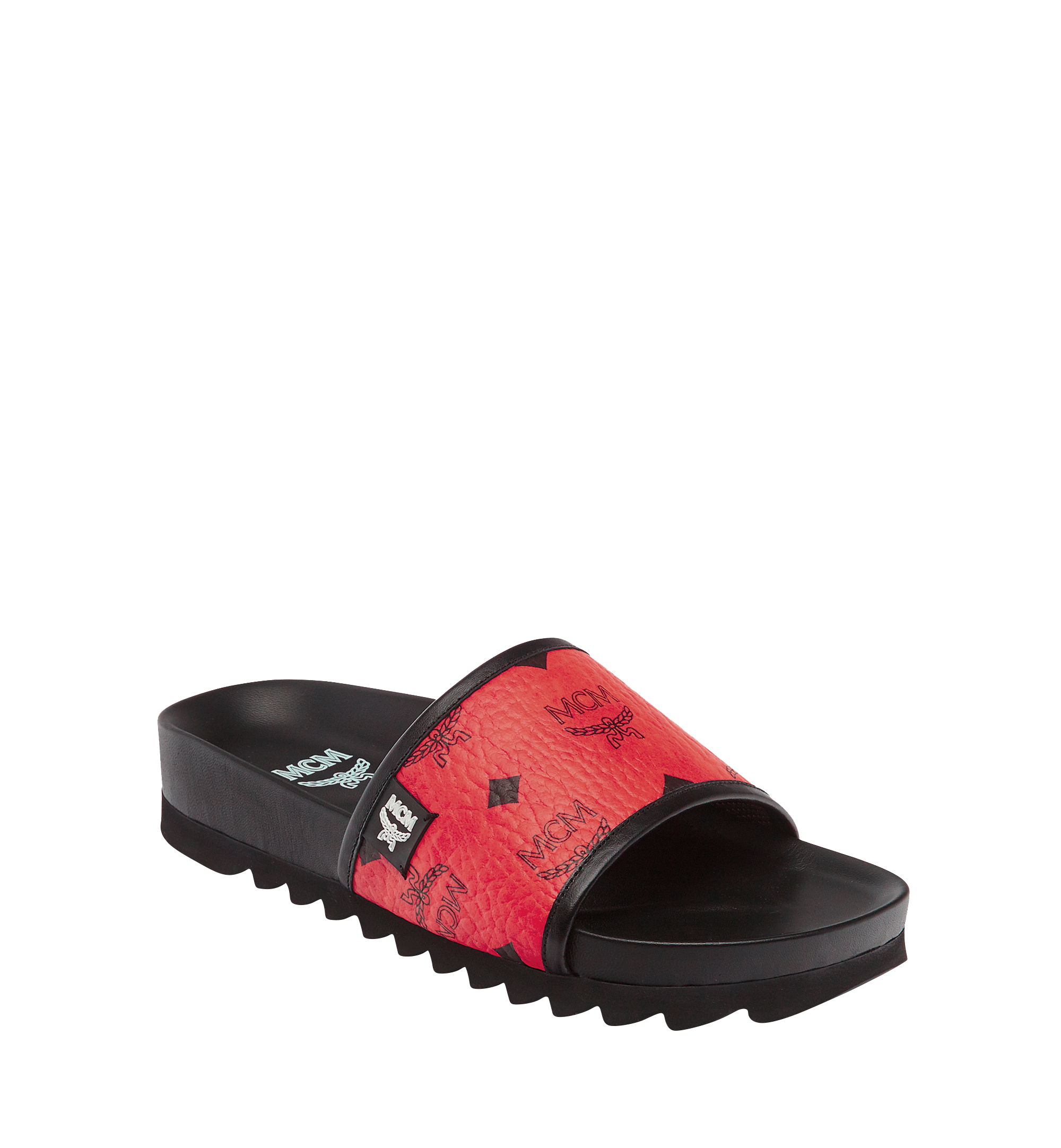 MCM Claquettes en Visetos pour femme Red MES7S2K05RU039 Plus de photos 1