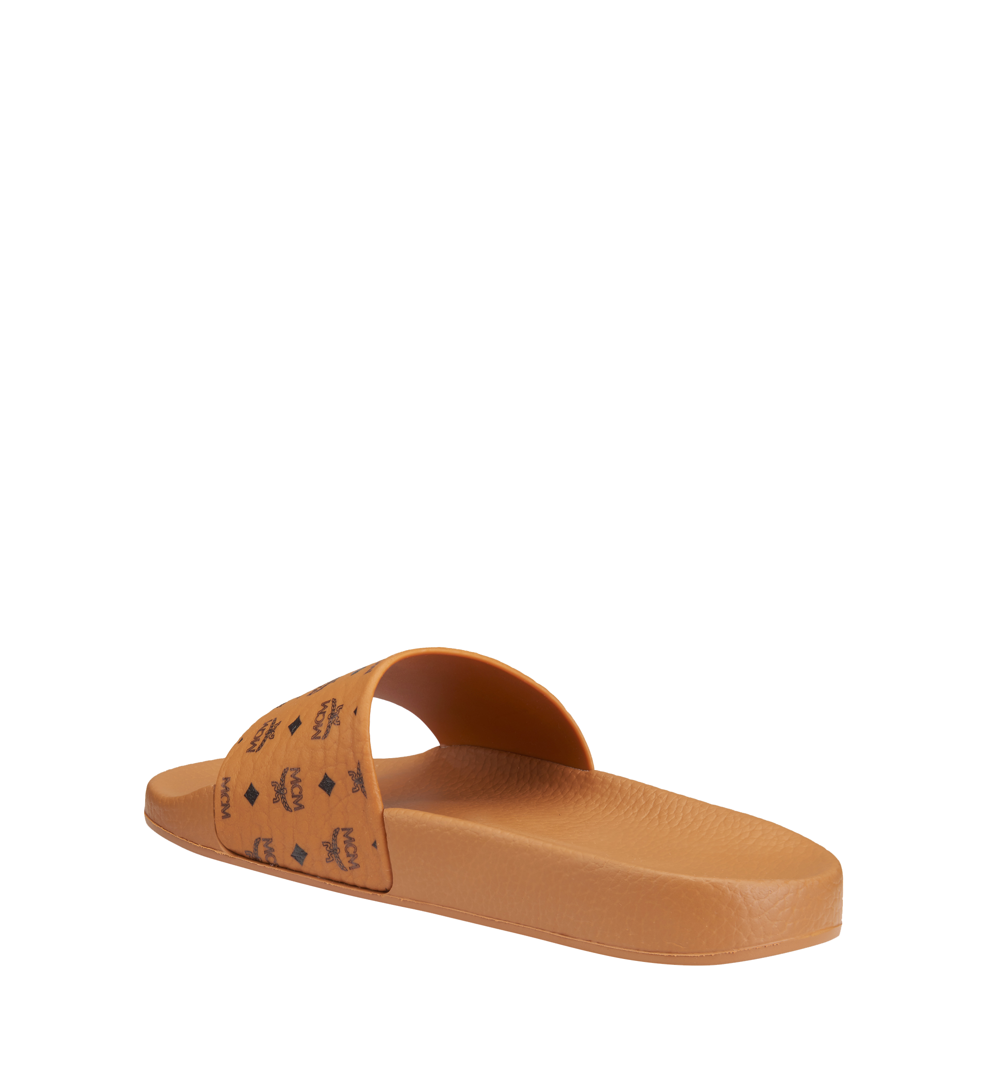 36 Women's Monogram Print Rubber Slides Cognac | MCM